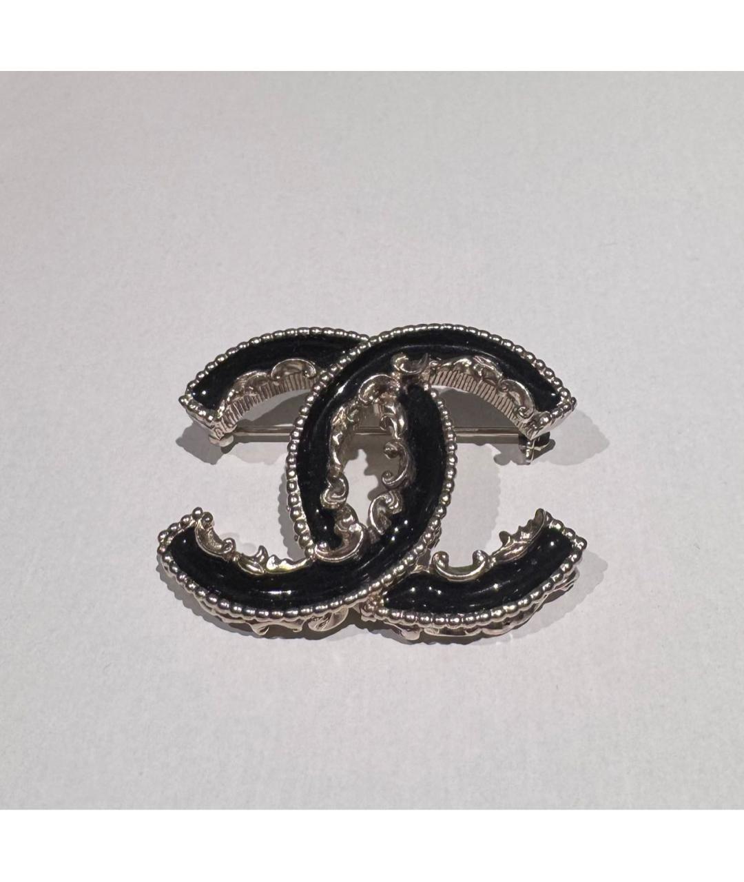 CHANEL Черная металлическая булавка / брошь, фото 3