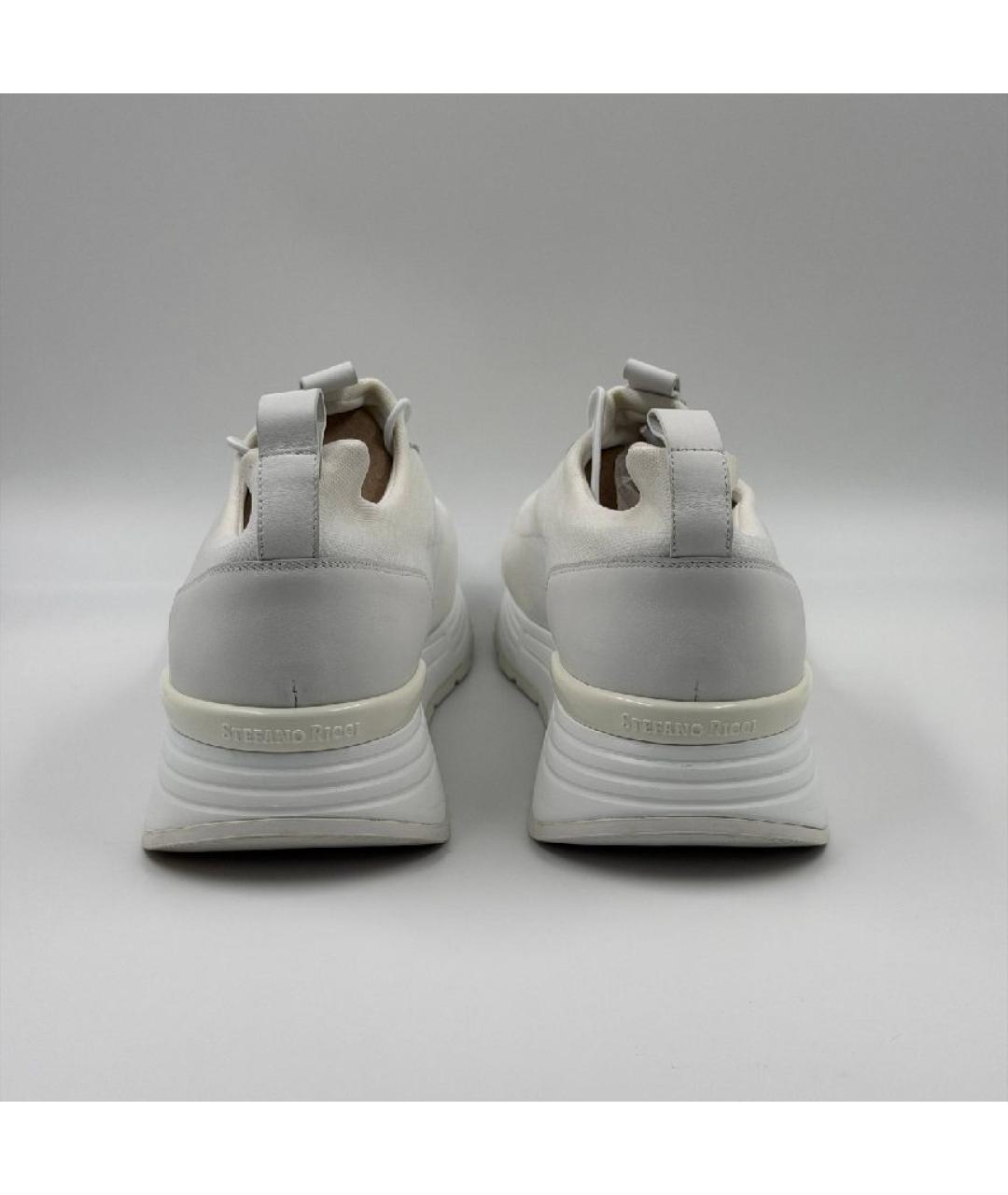 STEFANO RICCI Белые текстильные низкие кроссовки / кеды, фото 5