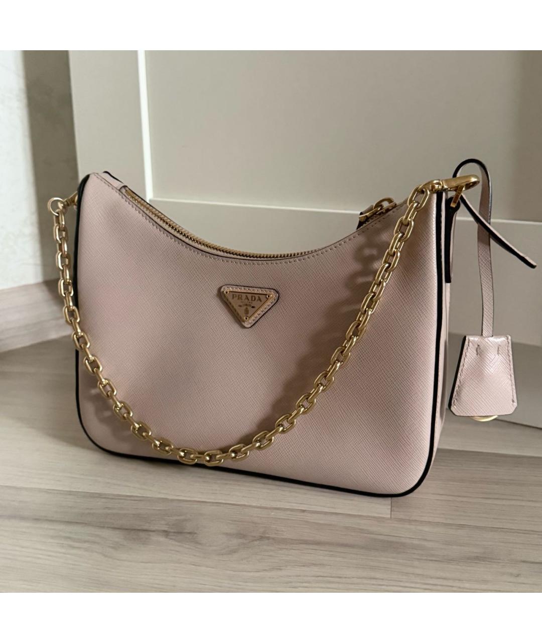 PRADA Бежевая кожаная сумка через плечо, фото 2
