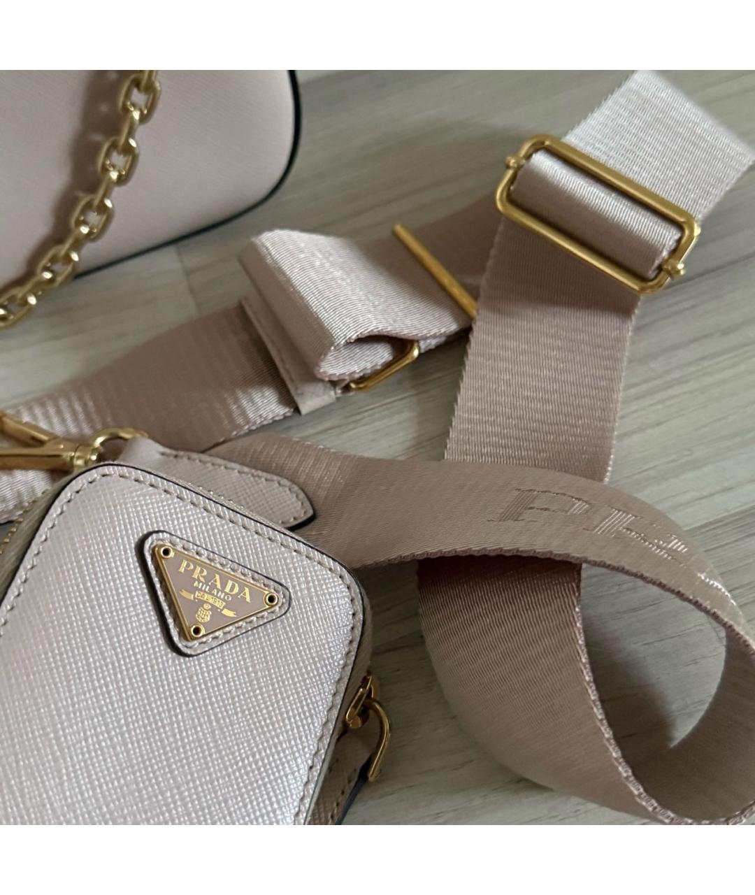 PRADA Бежевая кожаная сумка через плечо, фото 3
