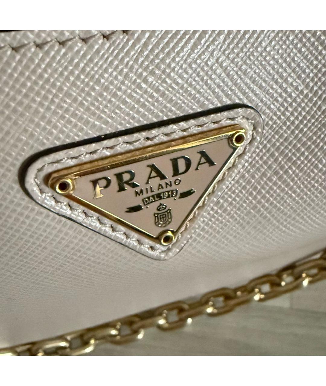 PRADA Бежевая кожаная сумка через плечо, фото 4
