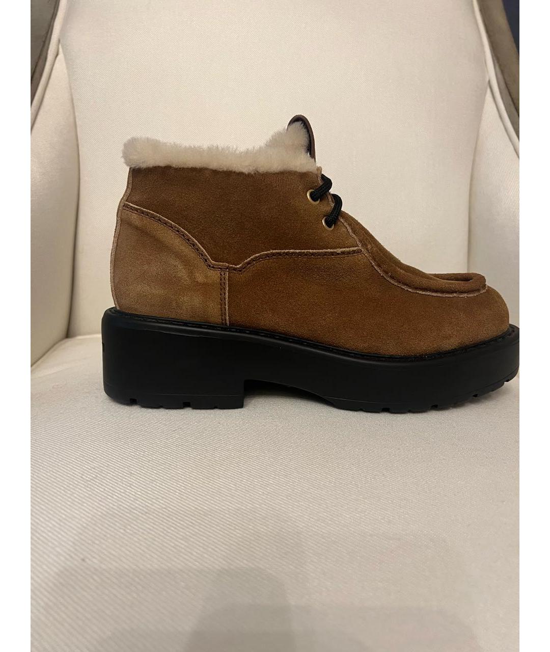 MIU MIU Коричневые замшевые ботинки, фото 8