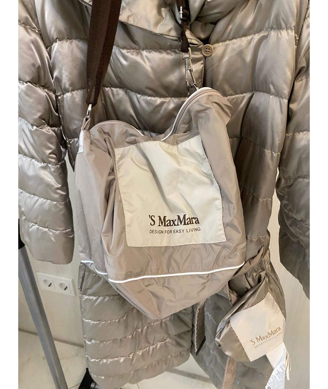 'S MAX MARA Бежевый полиамидовый пуховик, фото 5