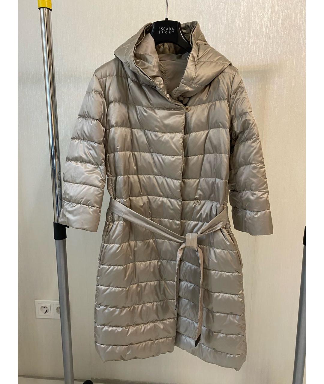 'S MAX MARA Бежевый полиамидовый пуховик, фото 7