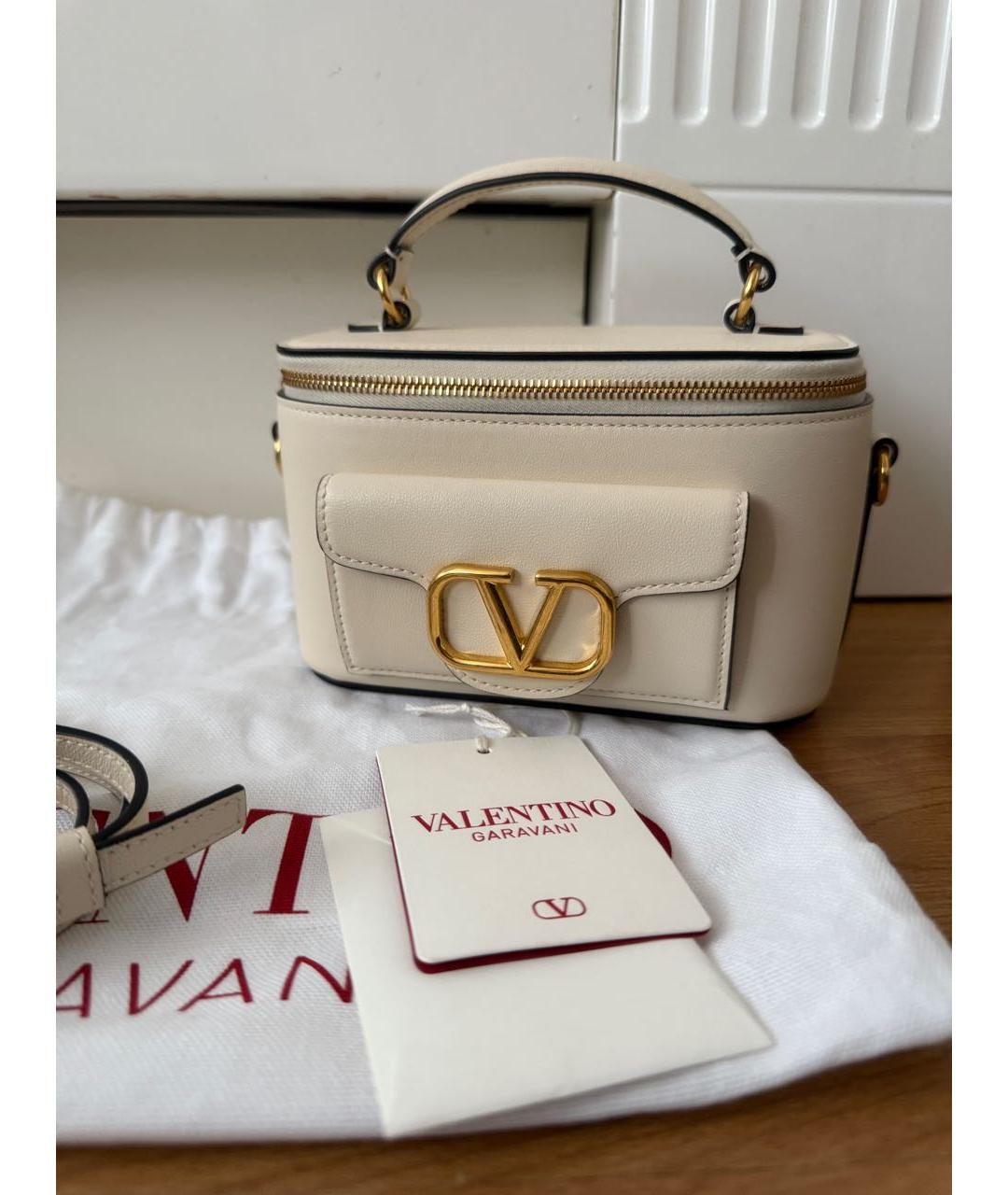 VALENTINO Бежевая кожаная сумка через плечо, фото 8