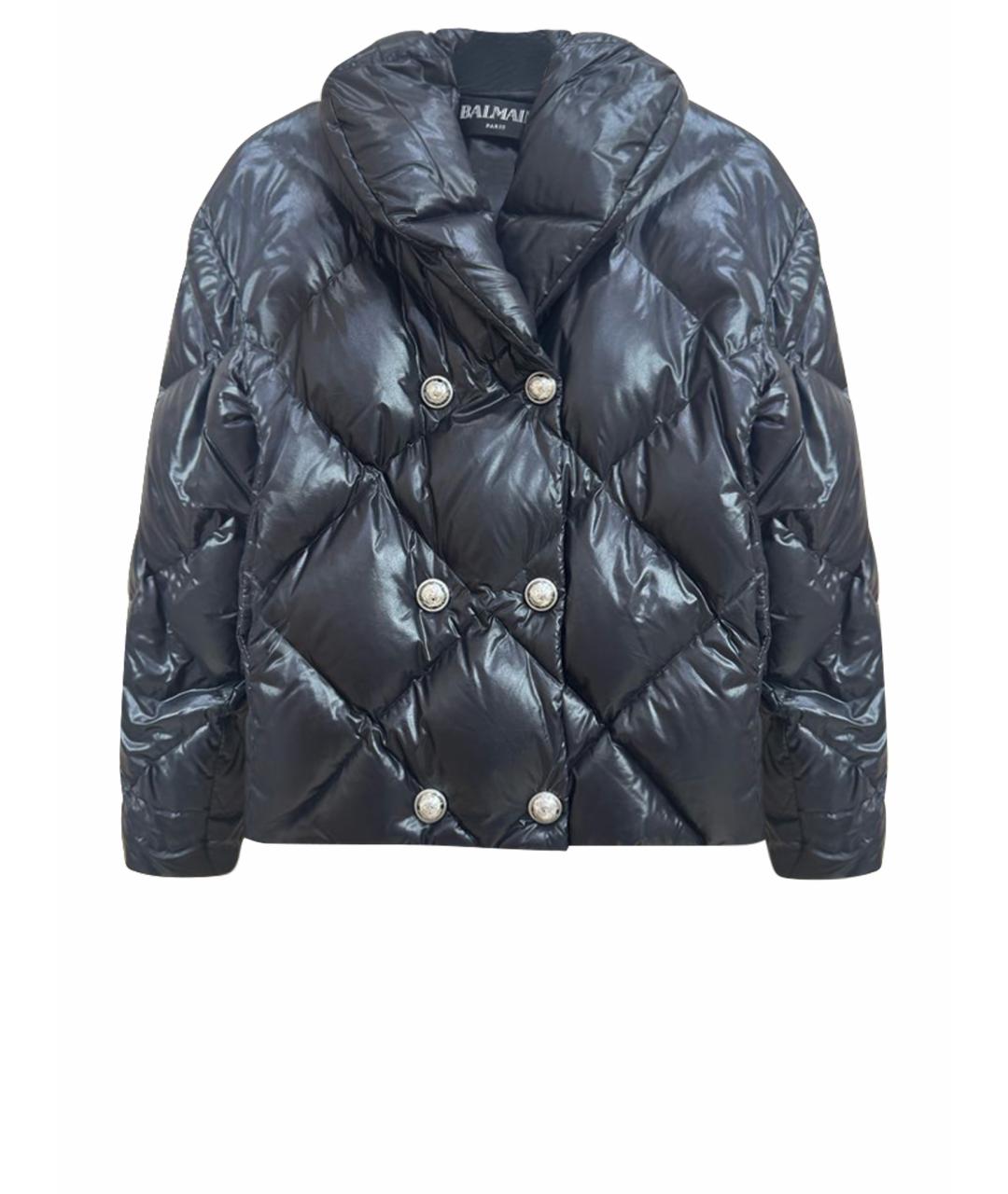 BALMAIN Черный полиамидовый пуховик, фото 1