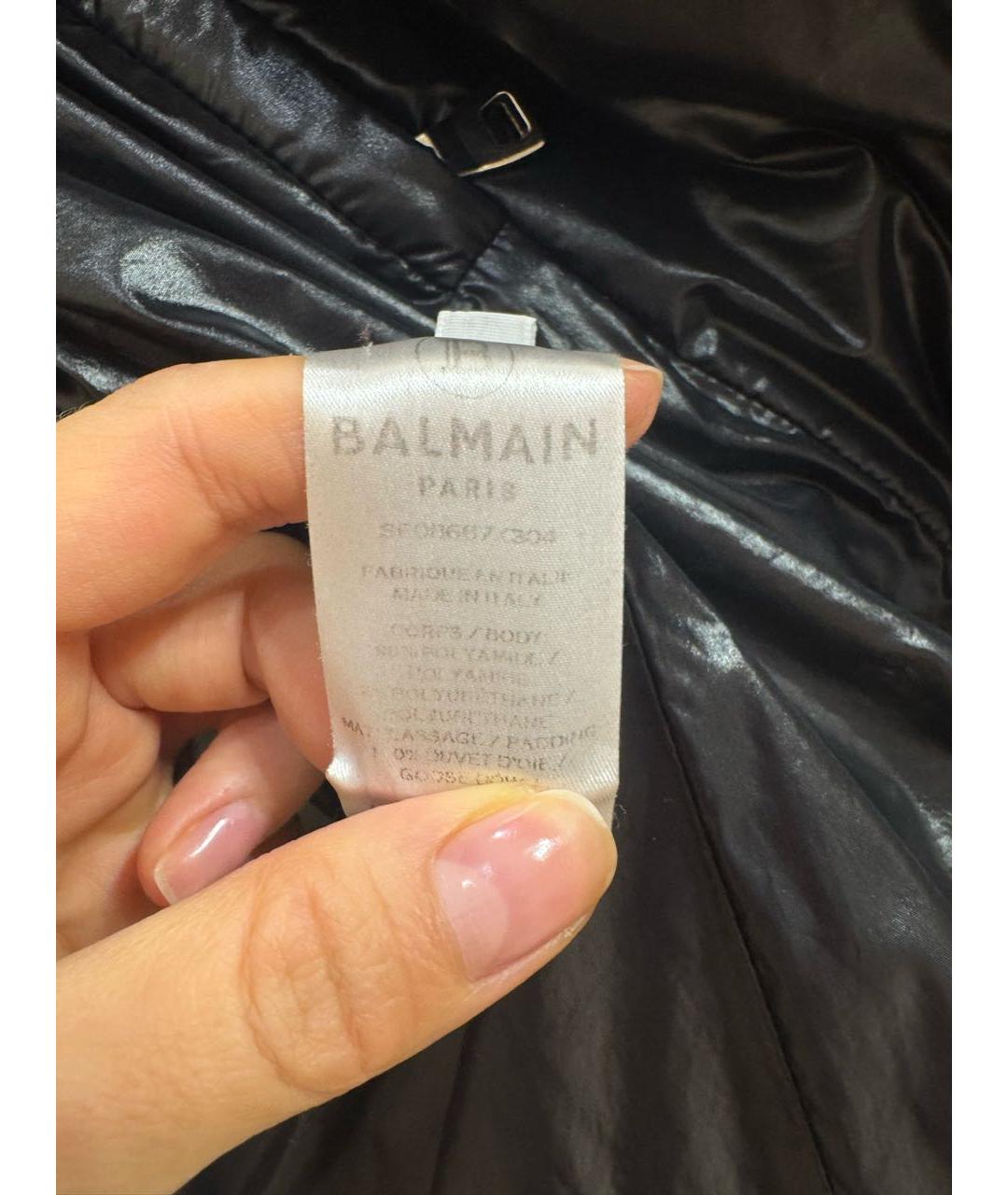 BALMAIN Черный полиамидовый пуховик, фото 5