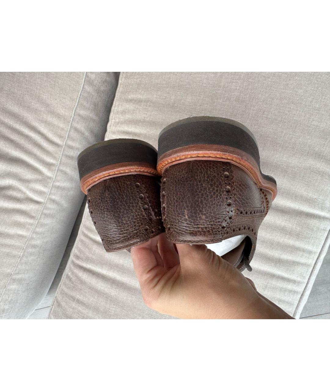 BRUNELLO CUCINELLI Коричневые кожаные туфли, фото 4