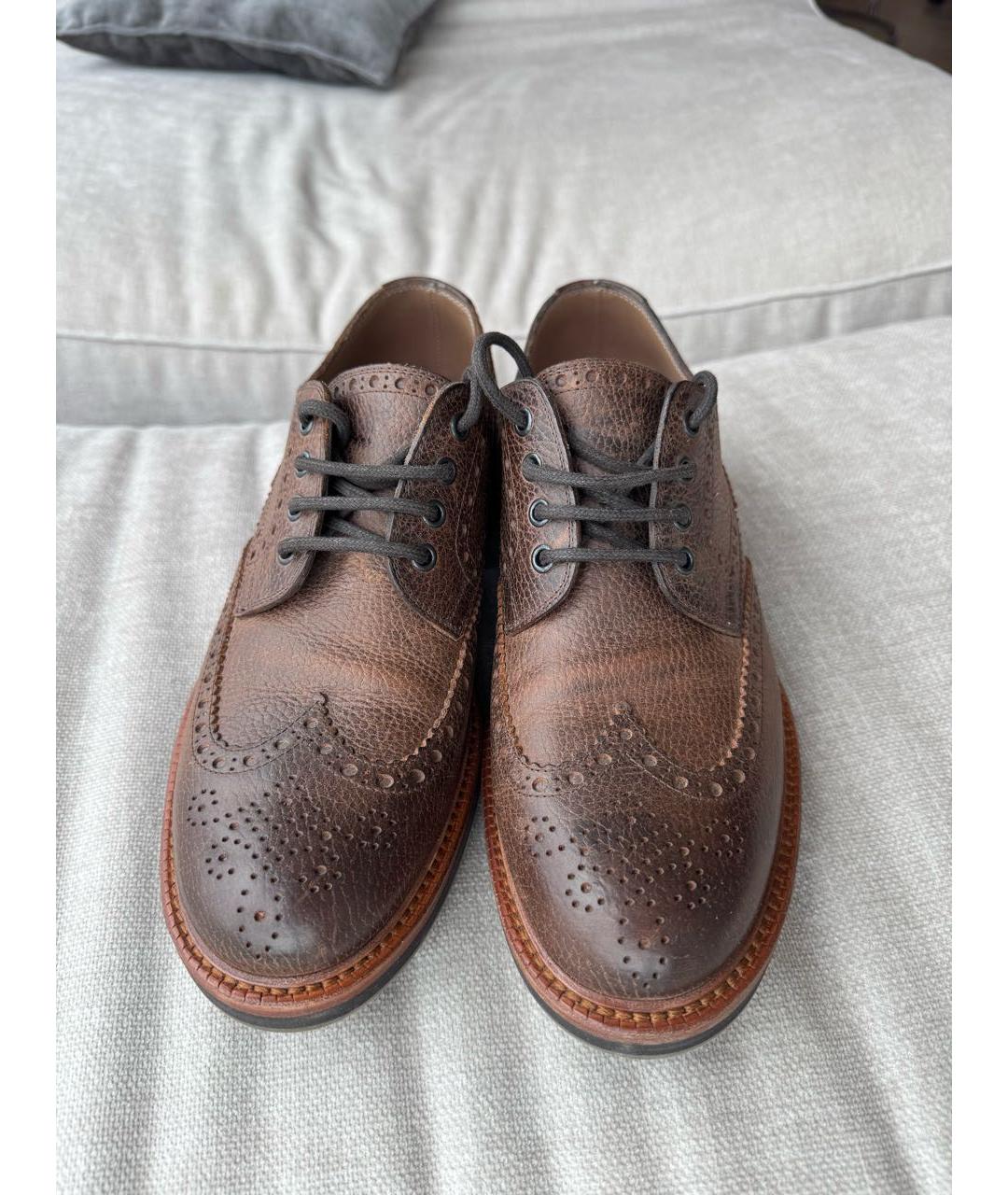 BRUNELLO CUCINELLI Коричневые кожаные туфли, фото 2