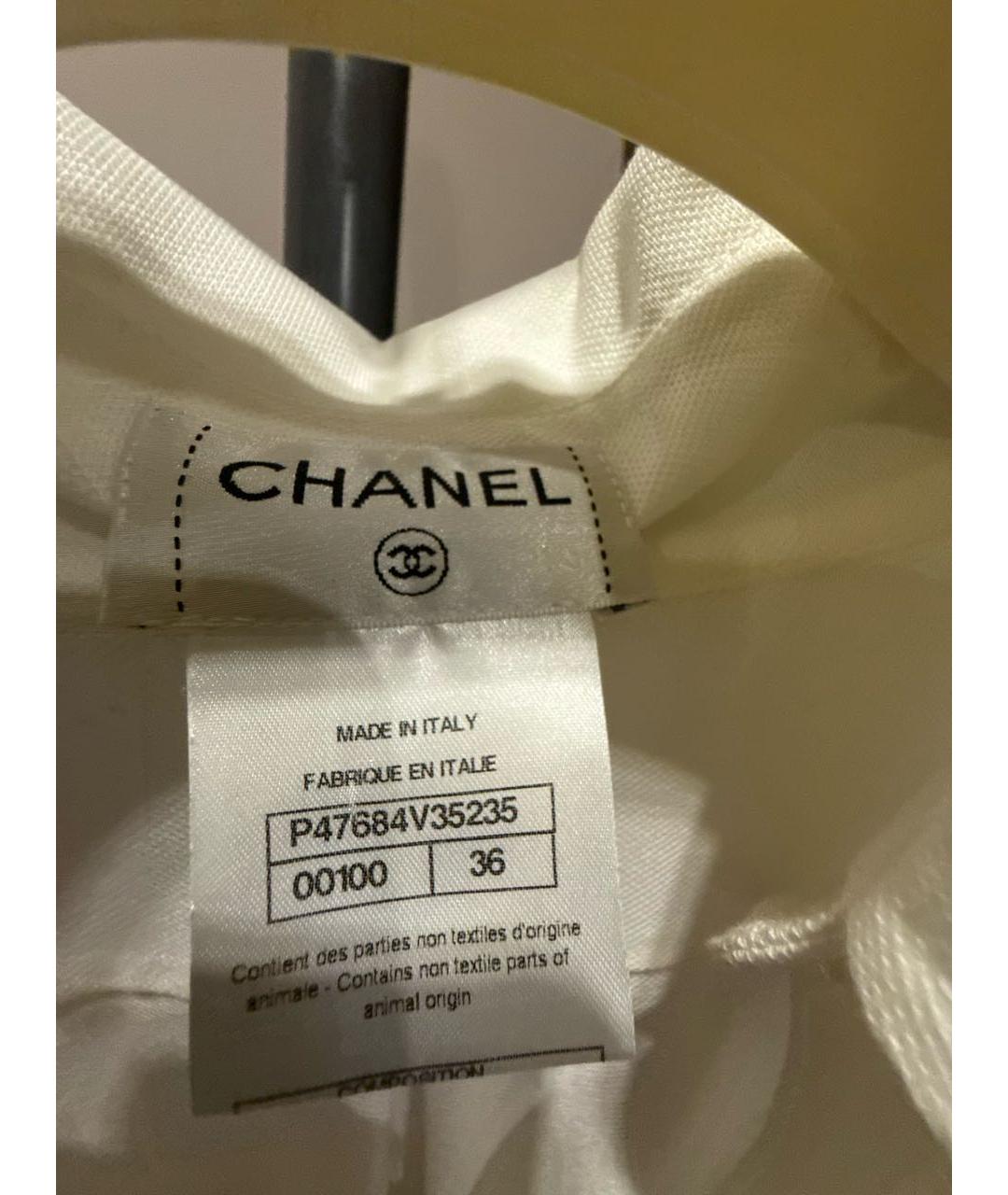 CHANEL Белая хлопковая блузы, фото 3