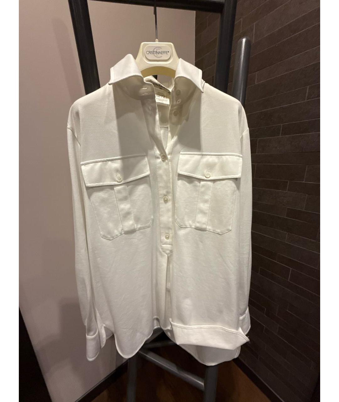 CHANEL Белая хлопковая блузы, фото 5