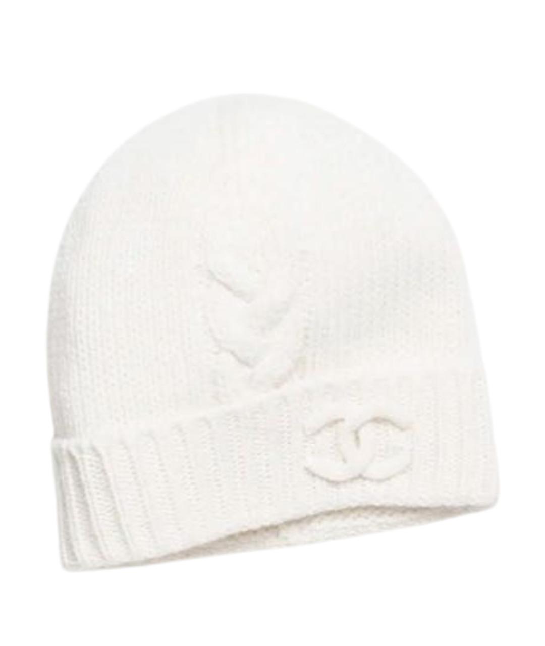 CHANEL Белая кашемировая шапка, фото 1