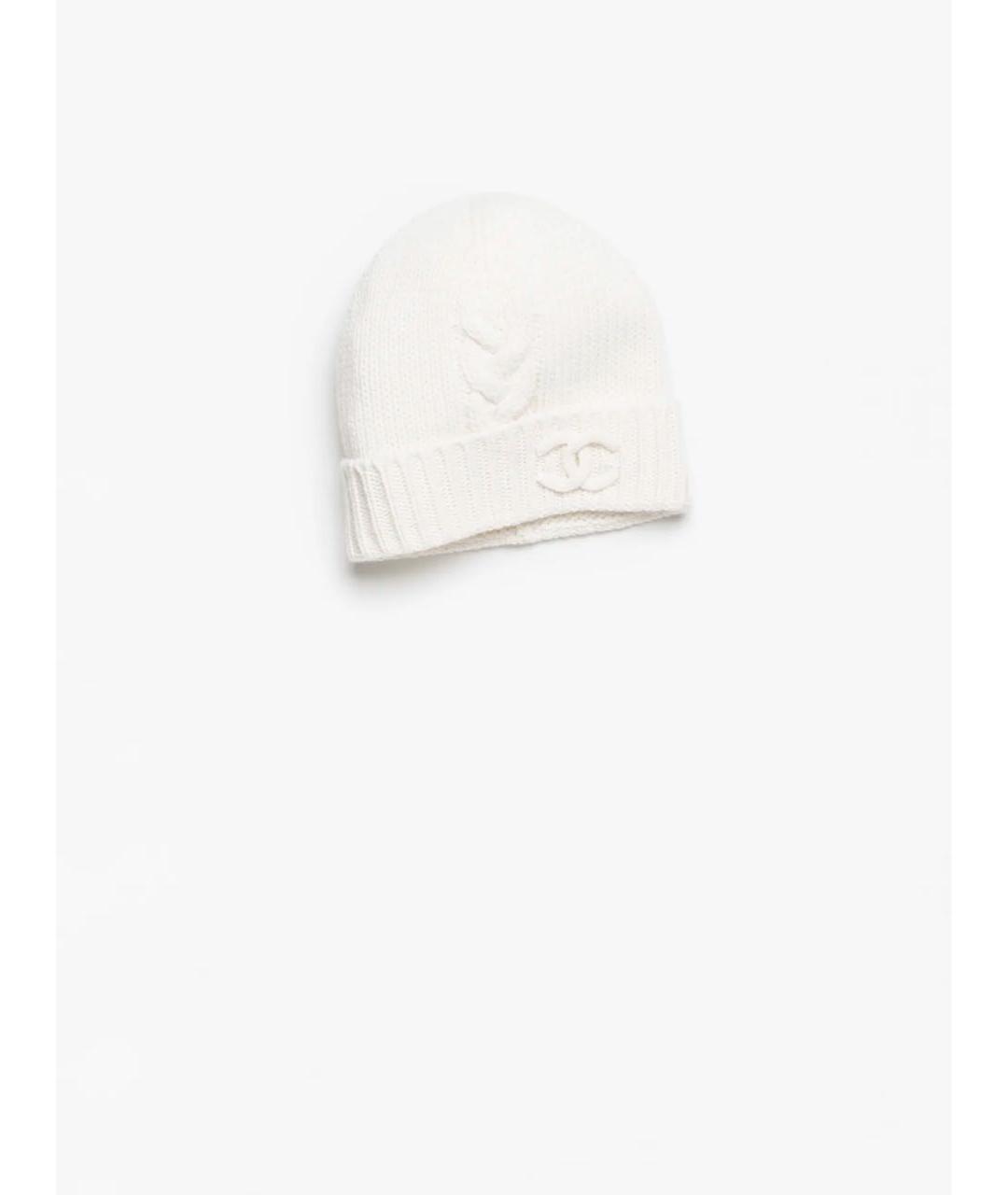 CHANEL Белая кашемировая шапка, фото 3