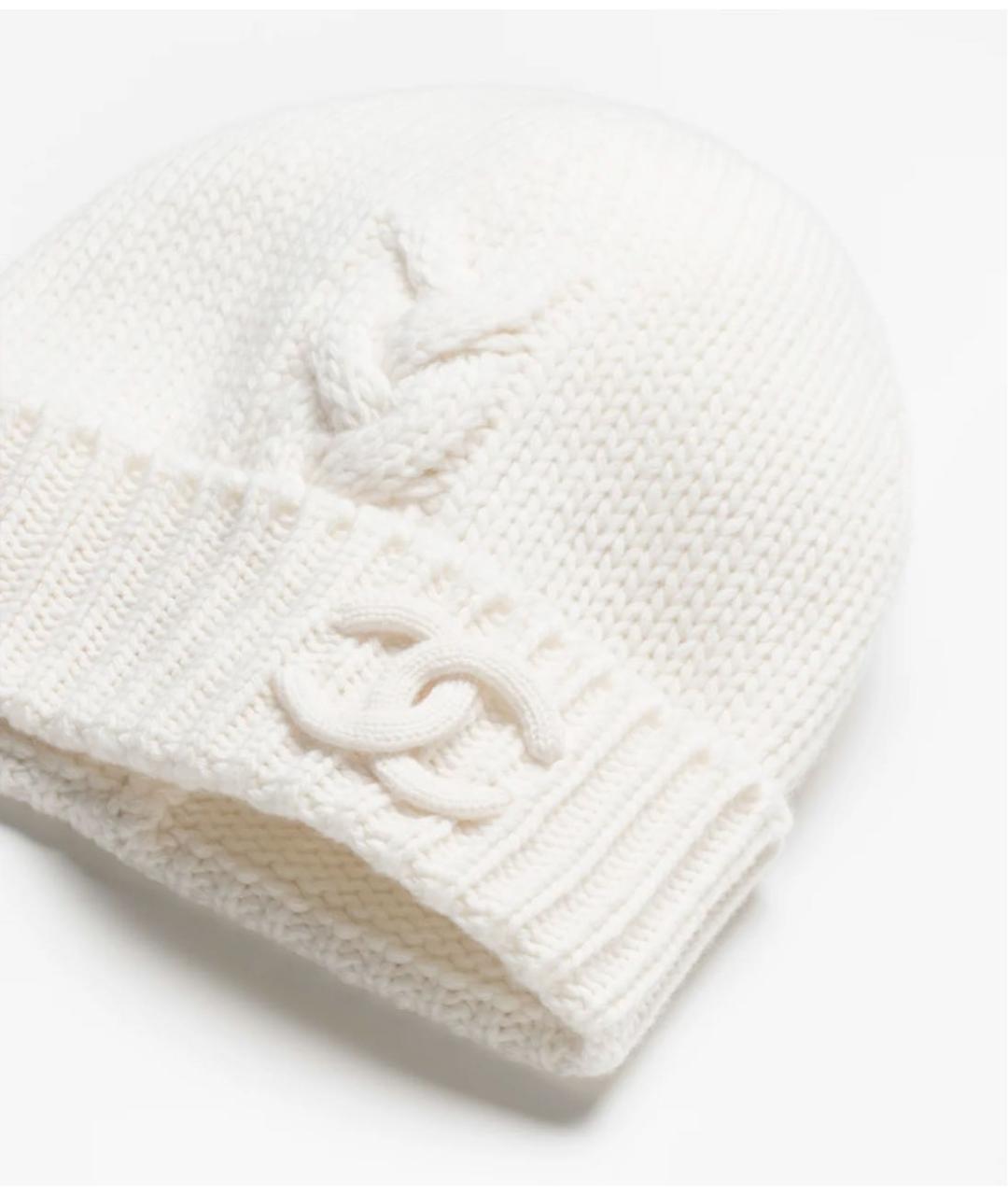 CHANEL Белая кашемировая шапка, фото 2
