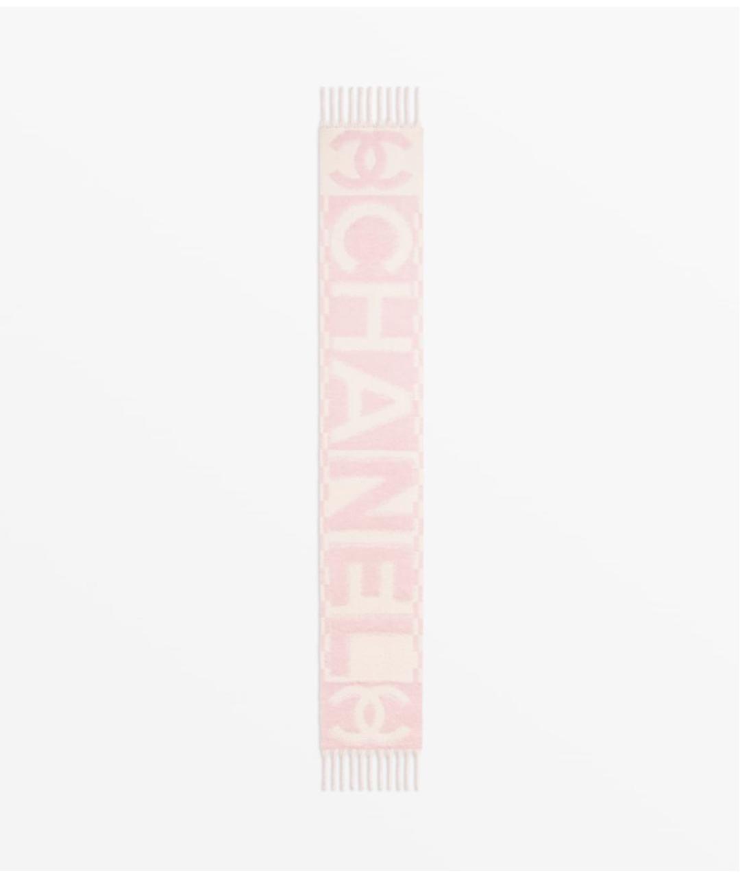 CHANEL Розовый кашемировый шарф, фото 3