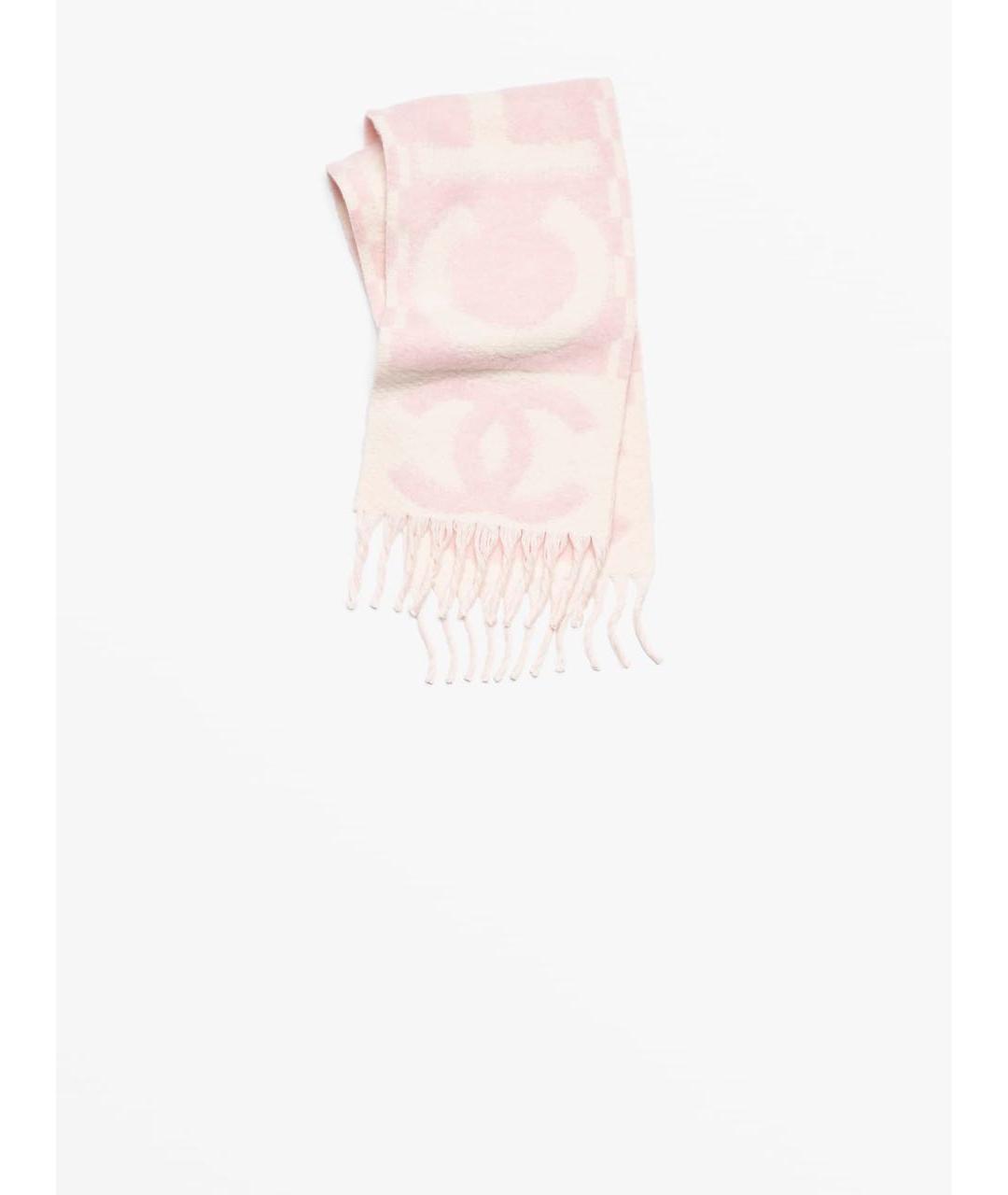 CHANEL Розовый кашемировый шарф, фото 4