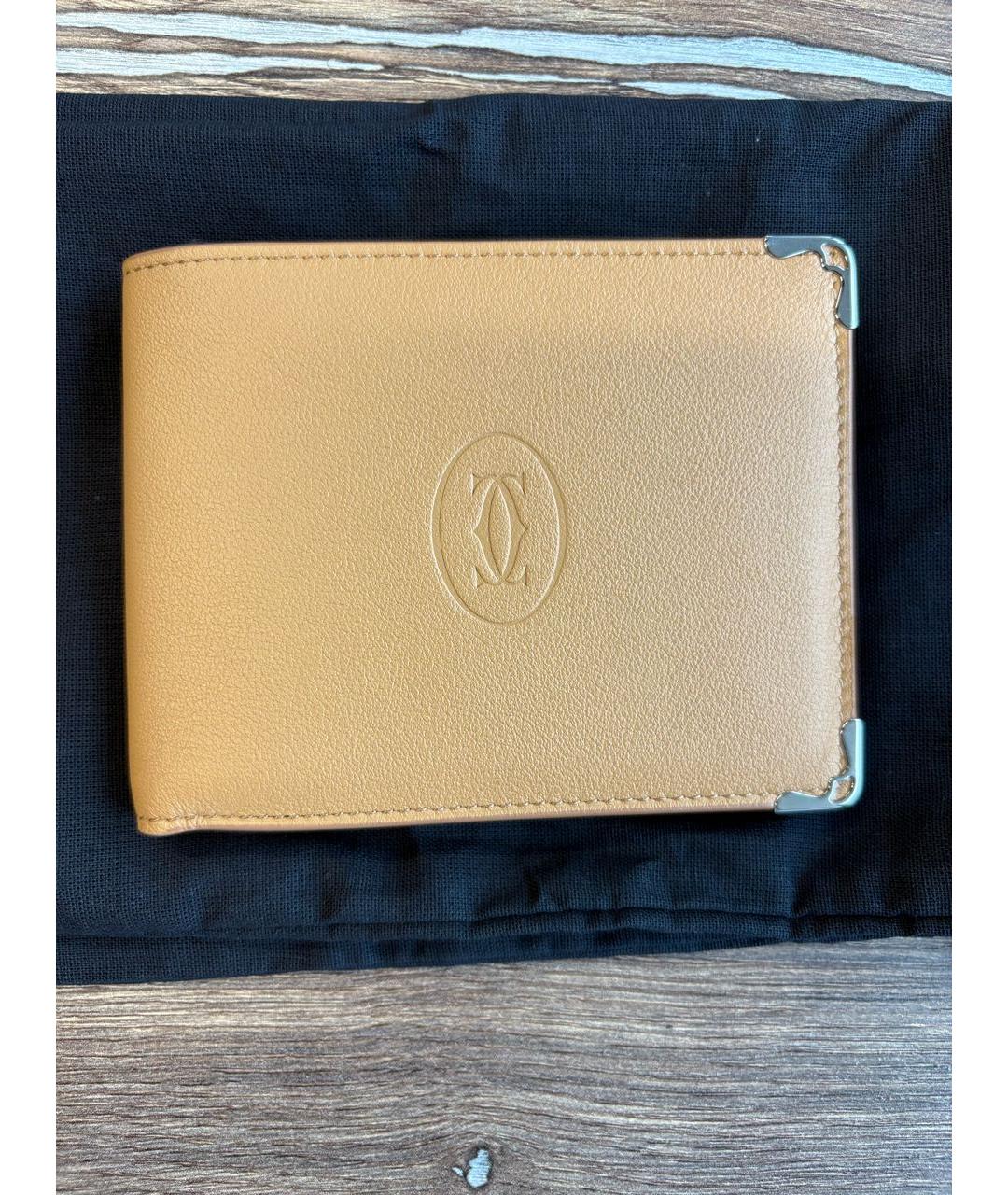 CARTIER Бежевый кожаный кошелек, фото 4