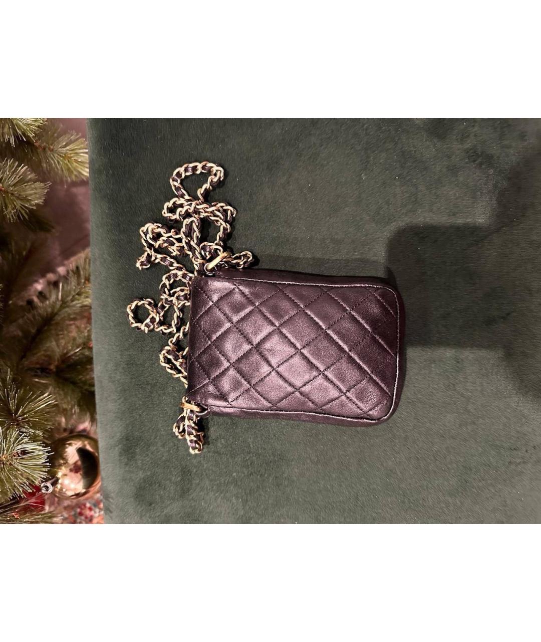 CHANEL Черная кожаная сумка через плечо, фото 4