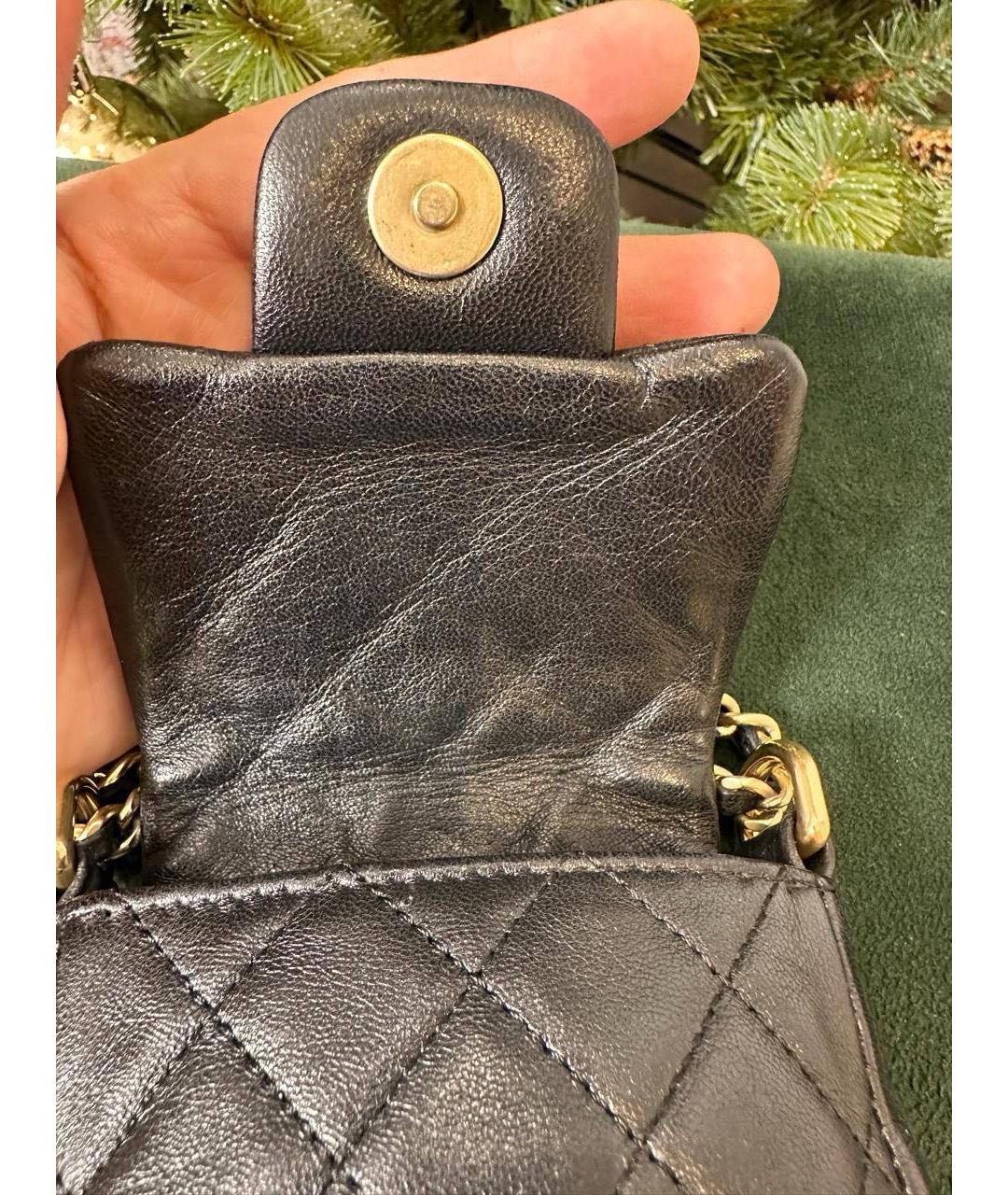 CHANEL Черная кожаная сумка через плечо, фото 3