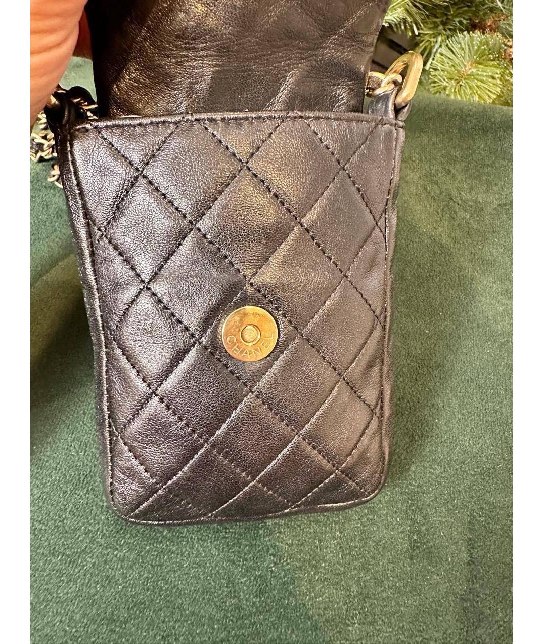 CHANEL Черная кожаная сумка через плечо, фото 2