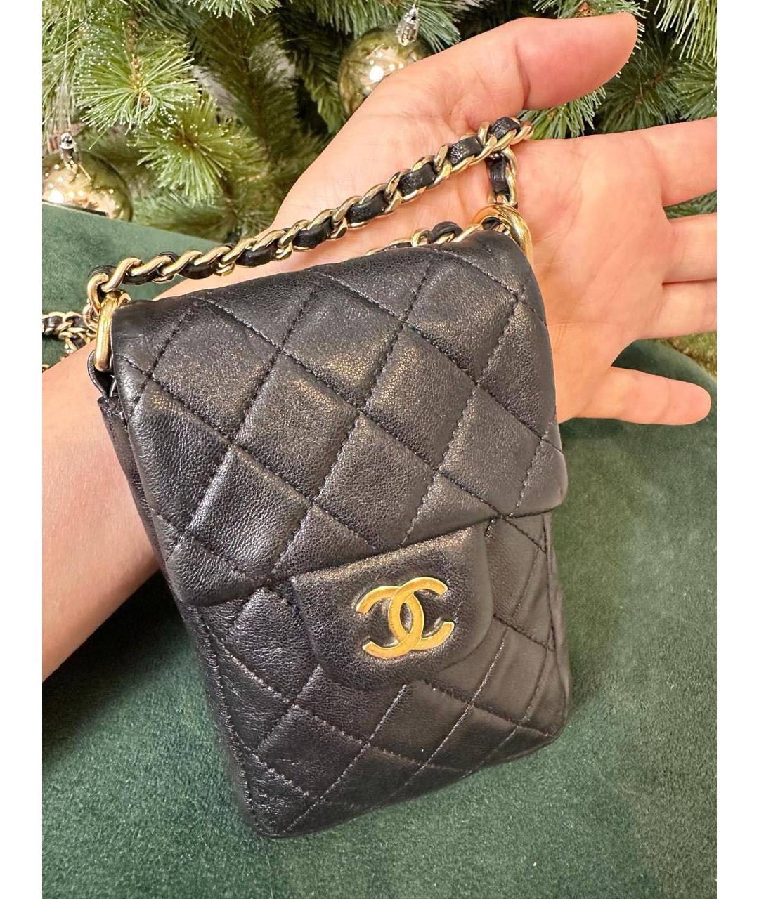 CHANEL Черная кожаная сумка через плечо, фото 9