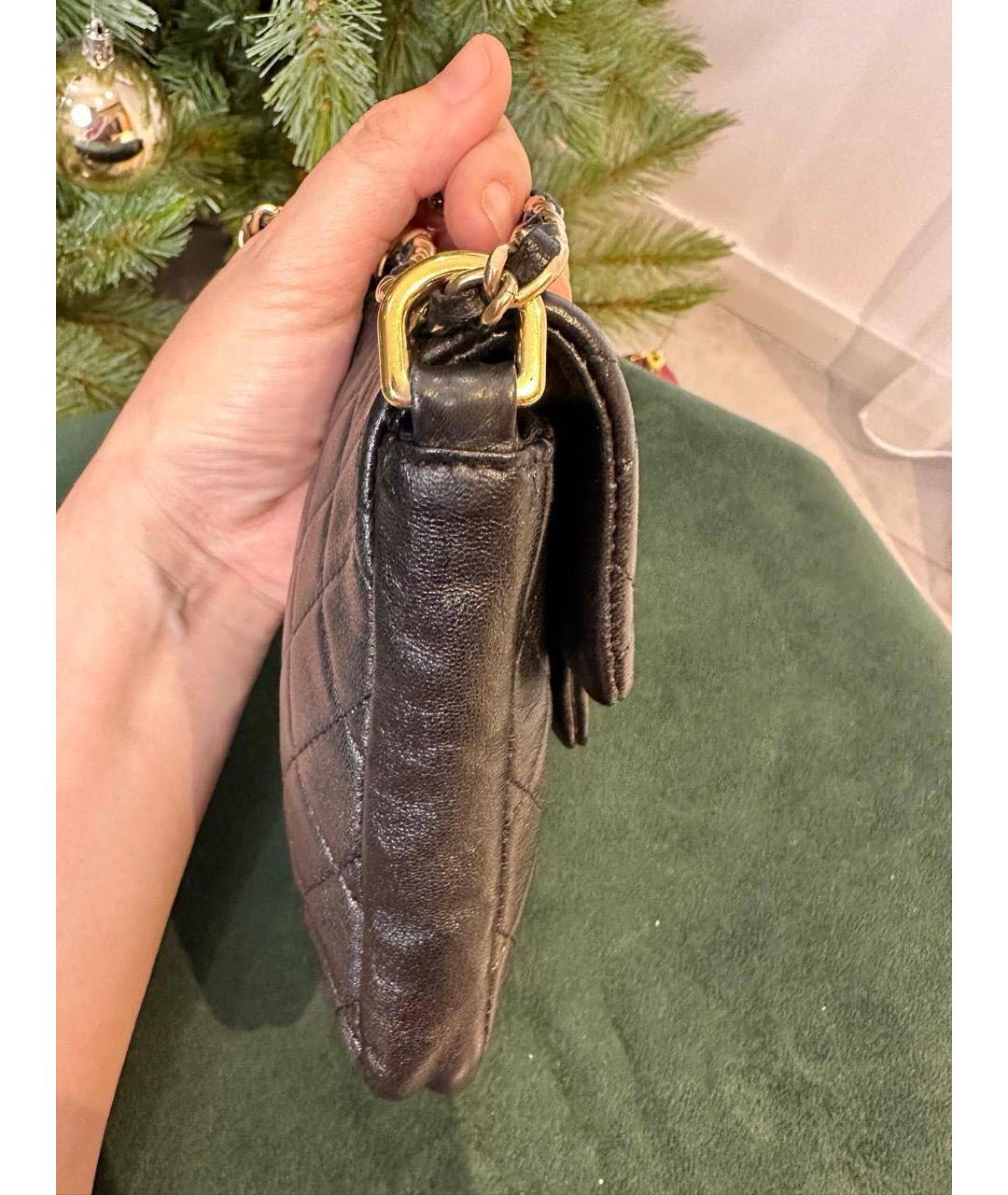 CHANEL Черная кожаная сумка через плечо, фото 7