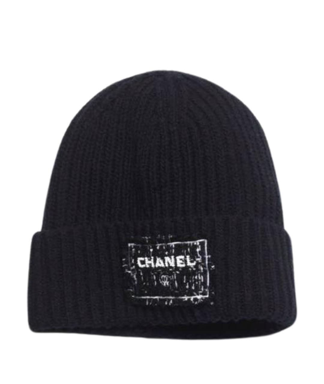 CHANEL Черная кашемировая шапка, фото 1