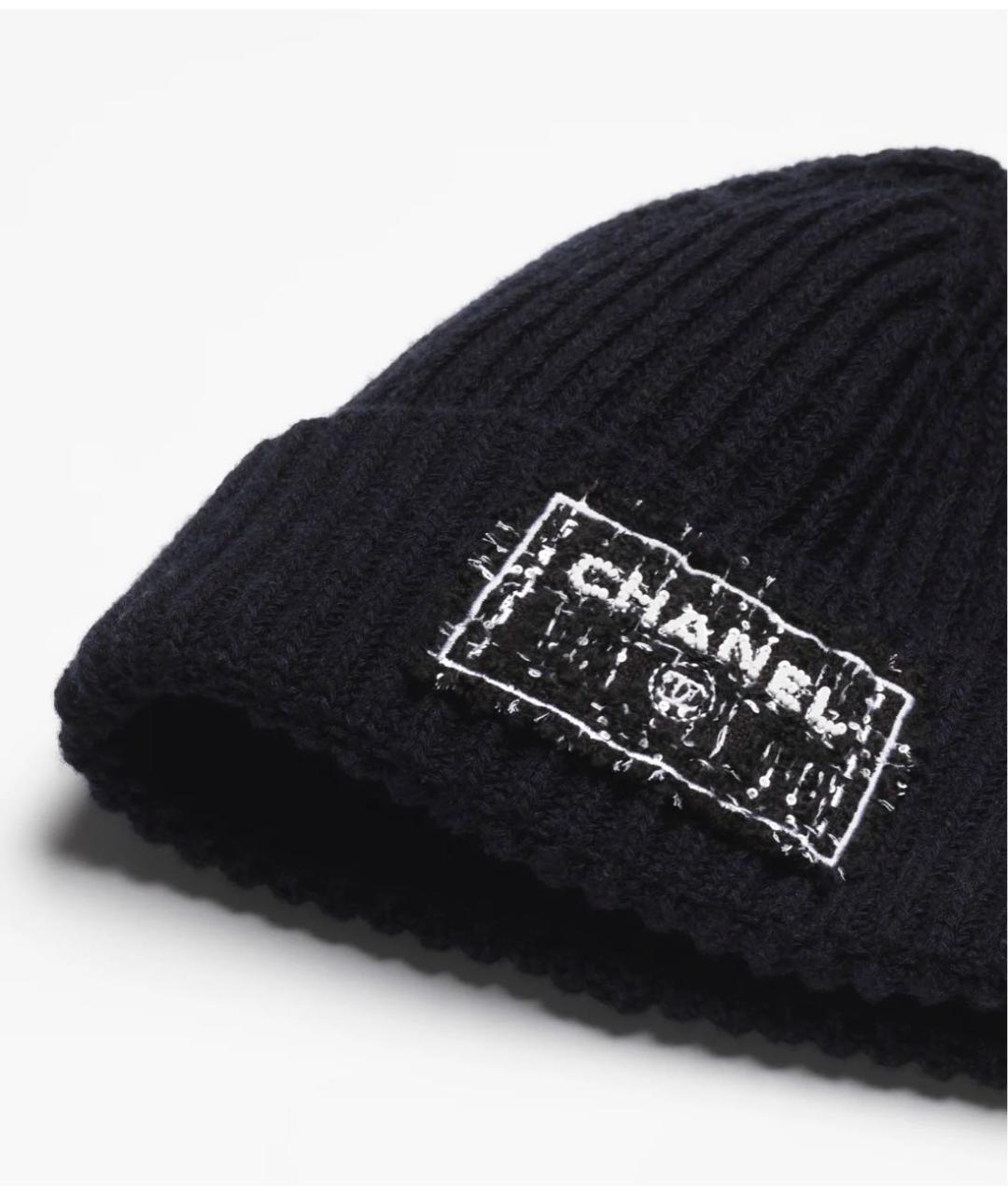 CHANEL Черная кашемировая шапка, фото 2