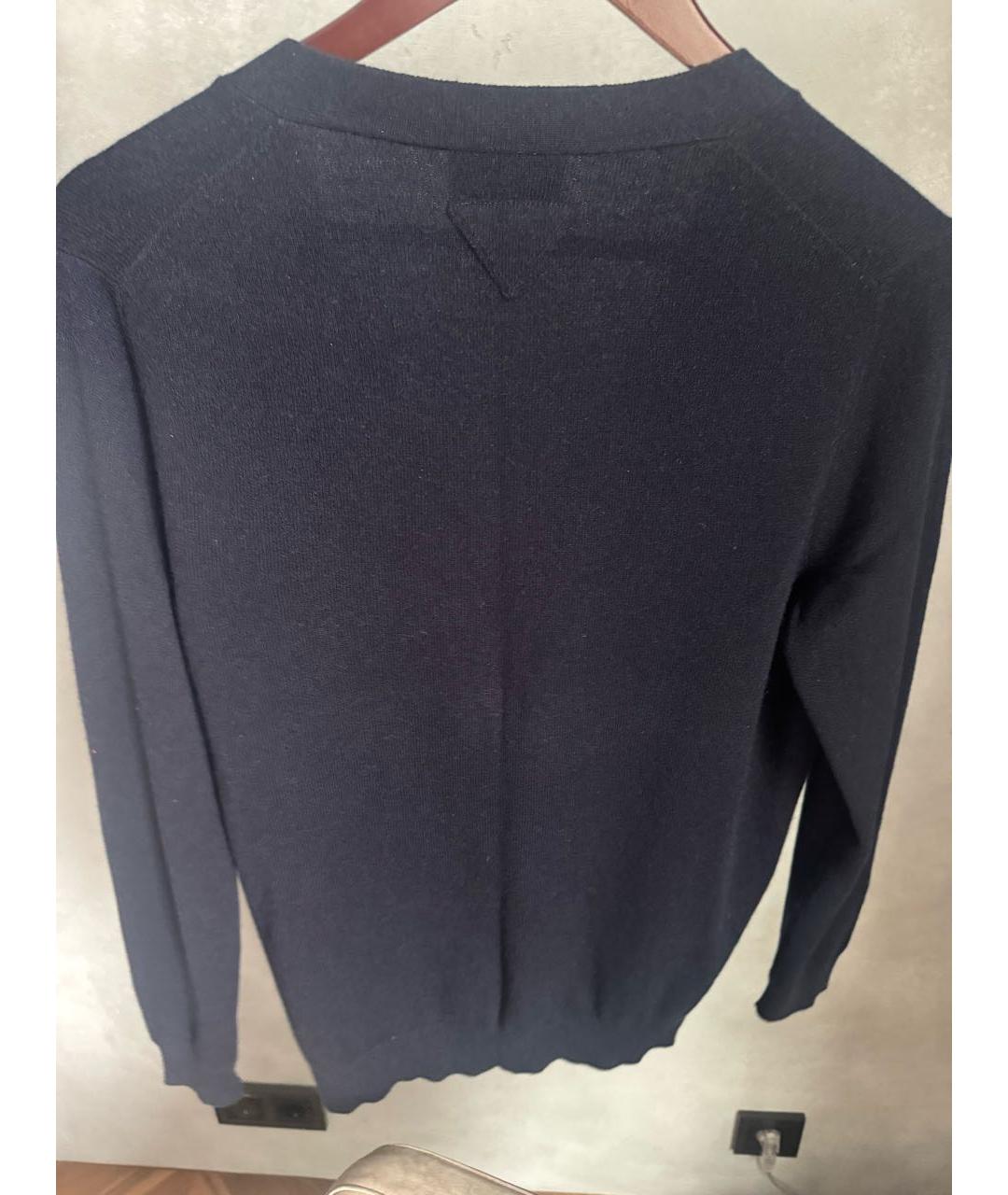 PRADA Темно-синий кашемировый кардиган, фото 2