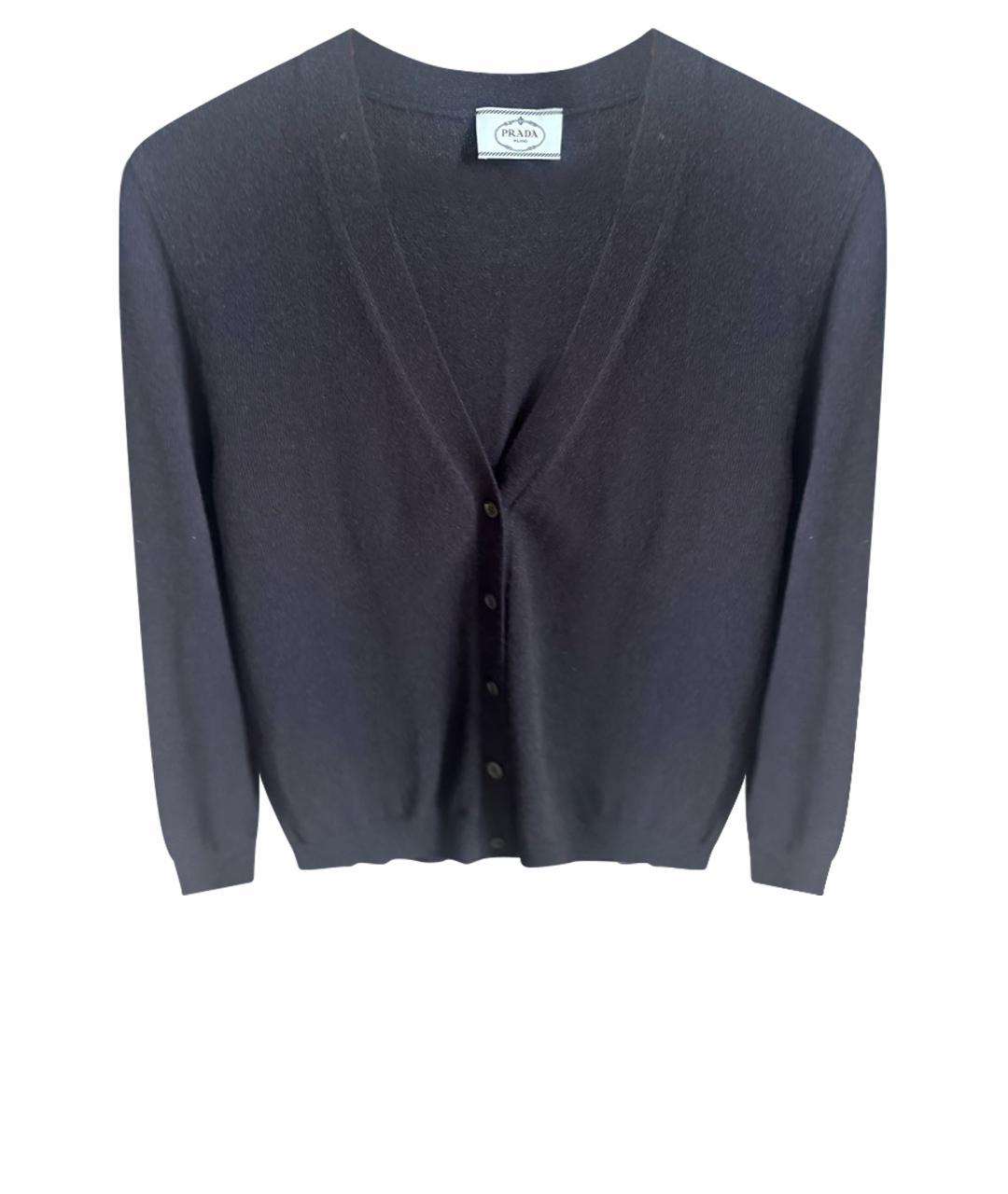 PRADA Темно-синий кашемировый кардиган, фото 1