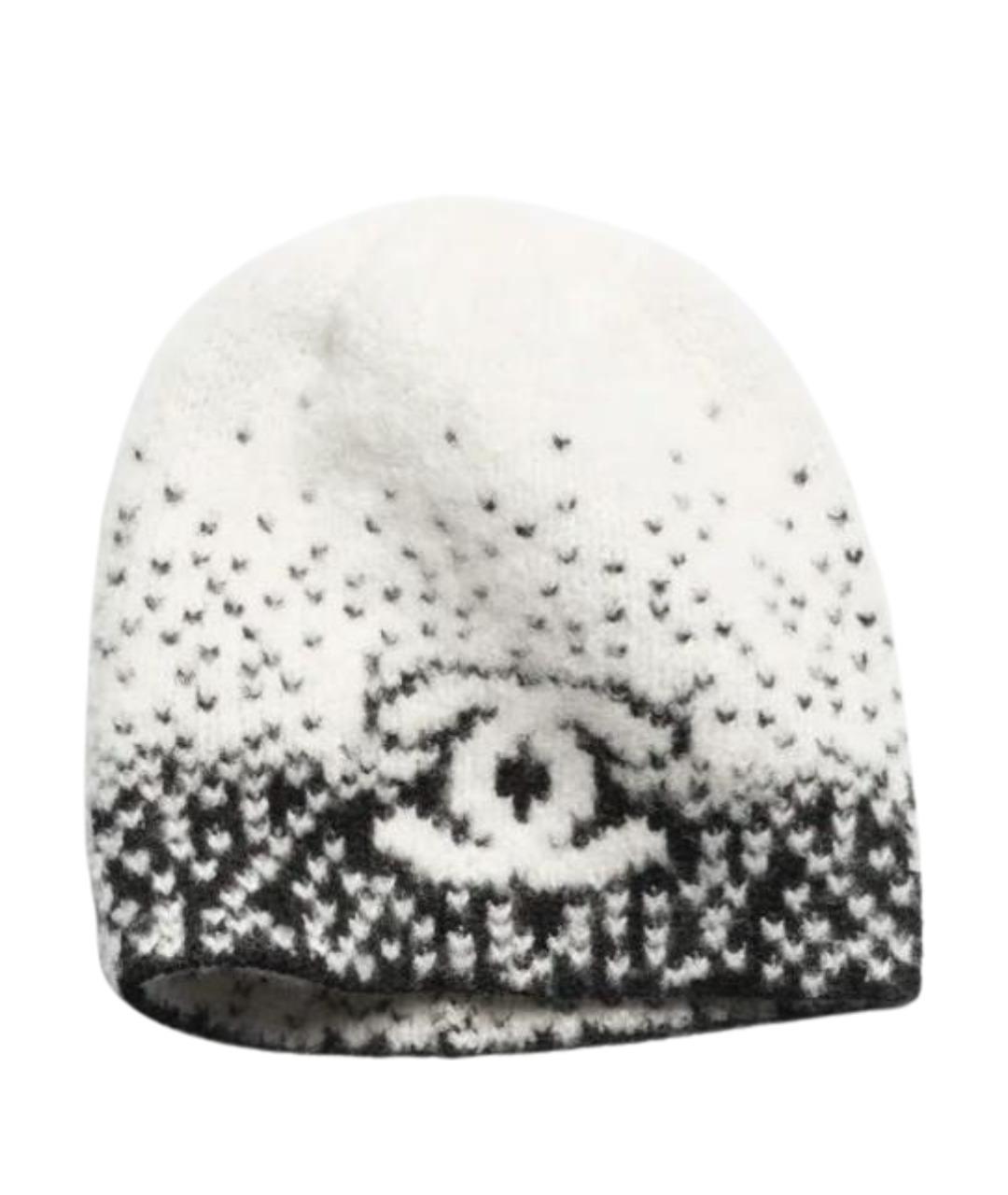 CHANEL Белая кашемировая шапка, фото 1