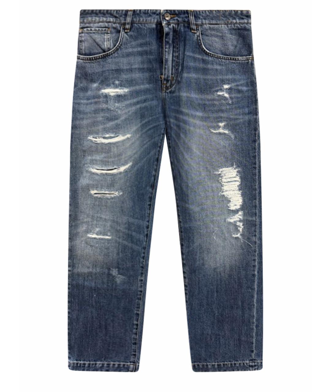 DOLCE&GABBANA Синие хлопковые прямые джинсы, фото 1