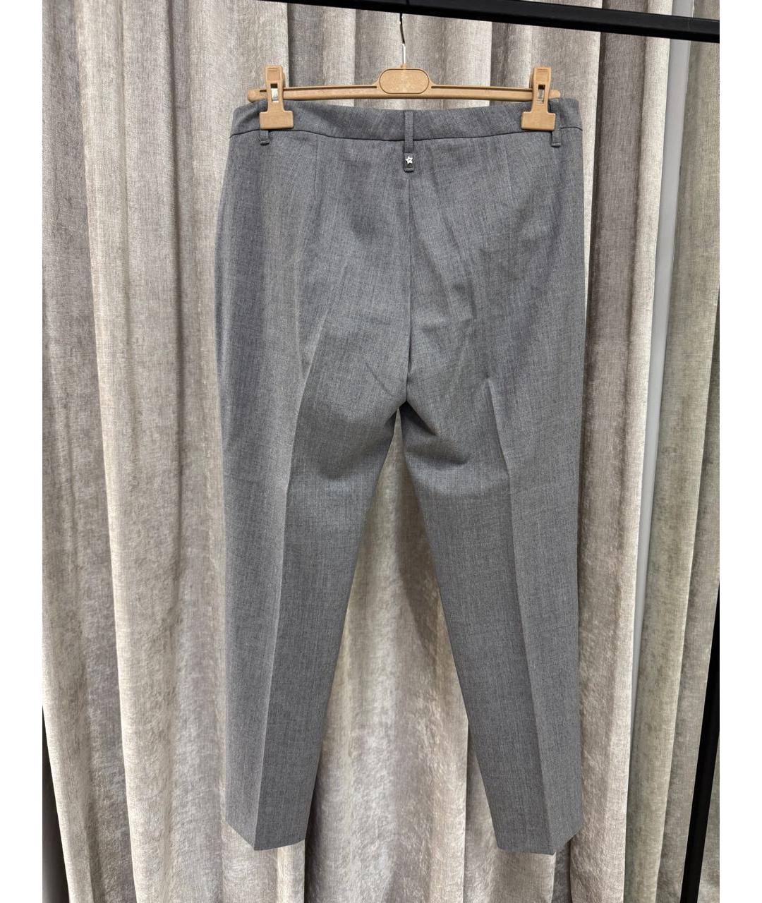 LORENA ANTONIAZZI Серые шерстяные брюки узкие, фото 2