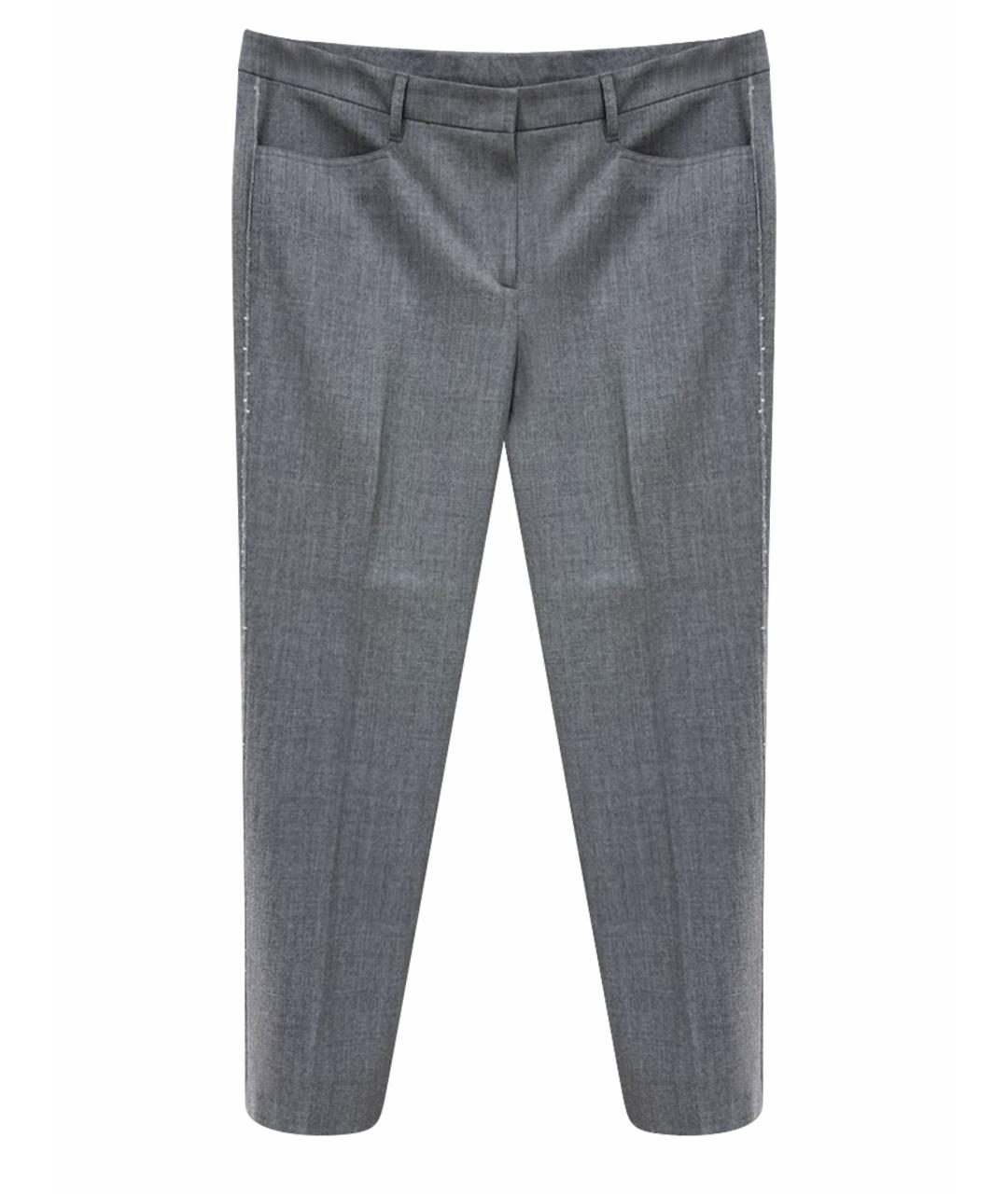 LORENA ANTONIAZZI Серые шерстяные брюки узкие, фото 1