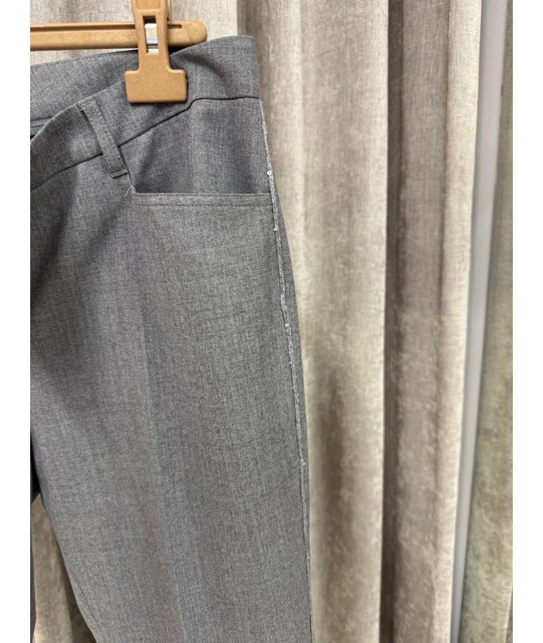 LORENA ANTONIAZZI Серые шерстяные брюки узкие, фото 4