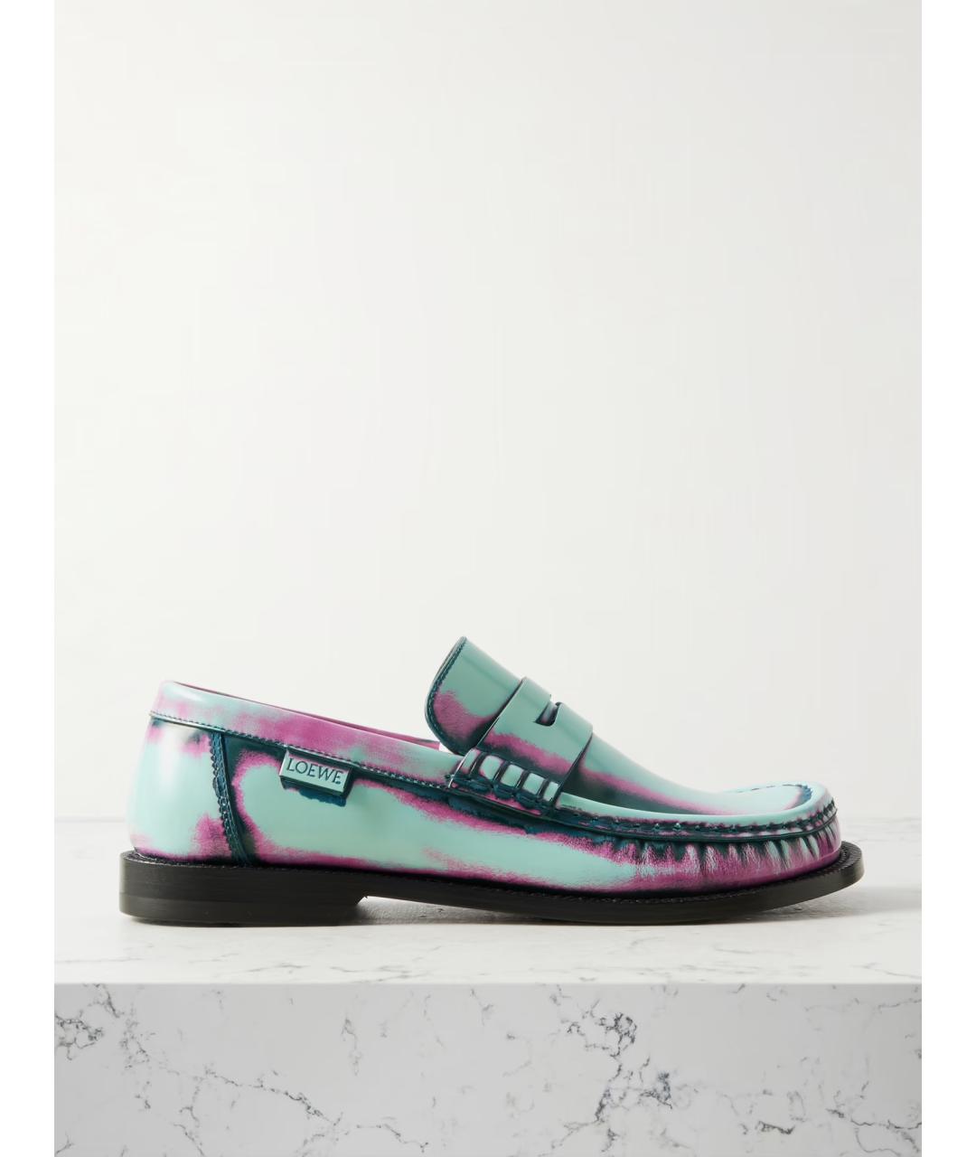 LOEWE Зеленые кожаные лоферы, фото 6