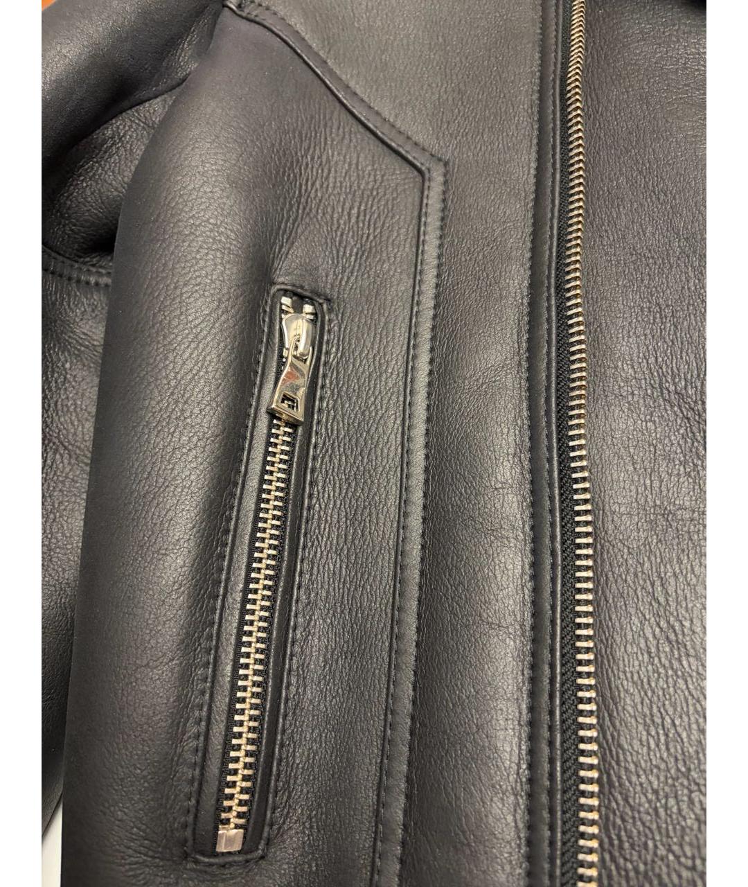 BALMAIN Черная кожаная дубленка/шуба, фото 4