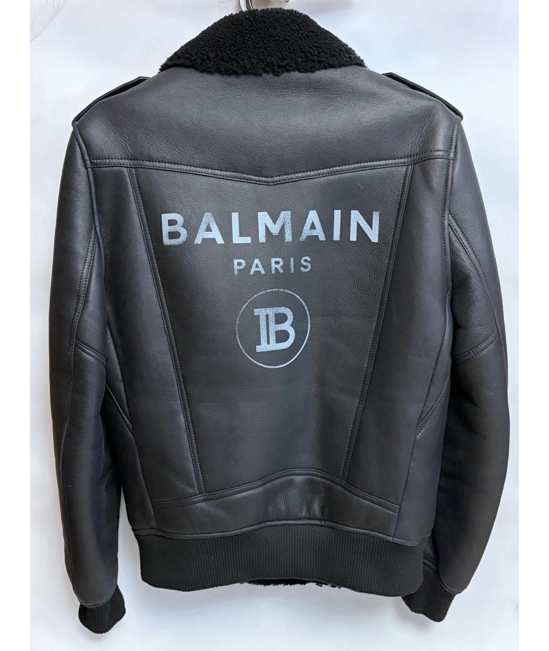 BALMAIN Черная кожаная дубленка/шуба, фото 2