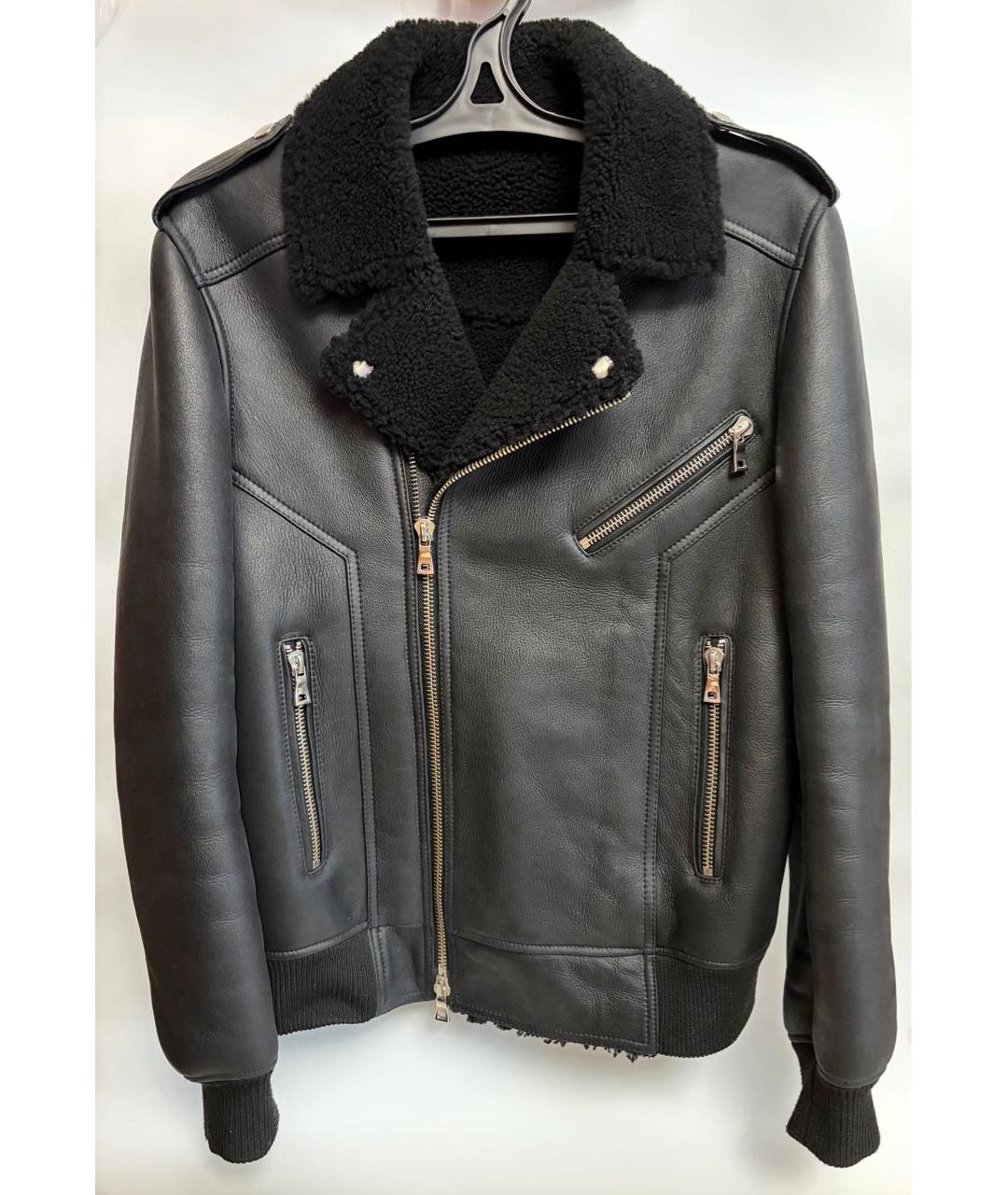 BALMAIN Черная кожаная дубленка/шуба, фото 7