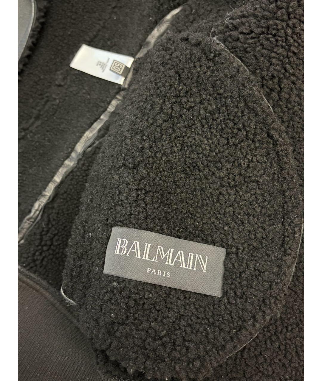 BALMAIN Черная кожаная дубленка/шуба, фото 3