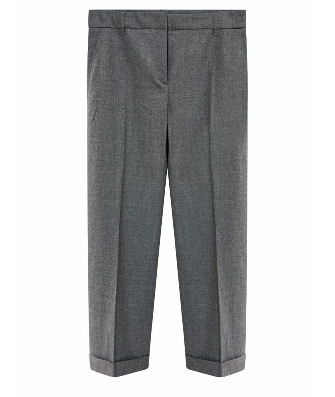 BRUNELLO CUCINELLI Серые шерстяные брюки широкие, фото 1