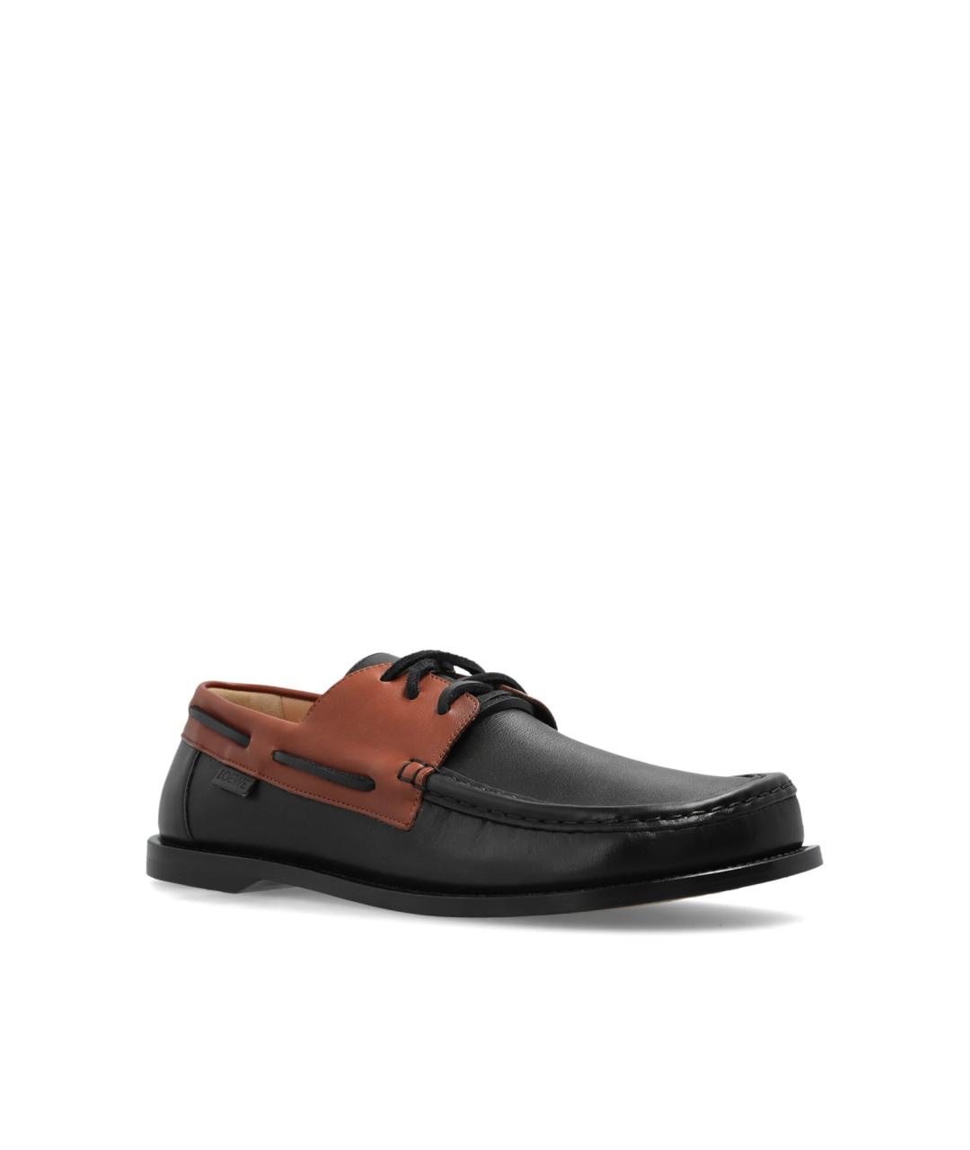 LOEWE Черные кожаные лоферы, фото 2