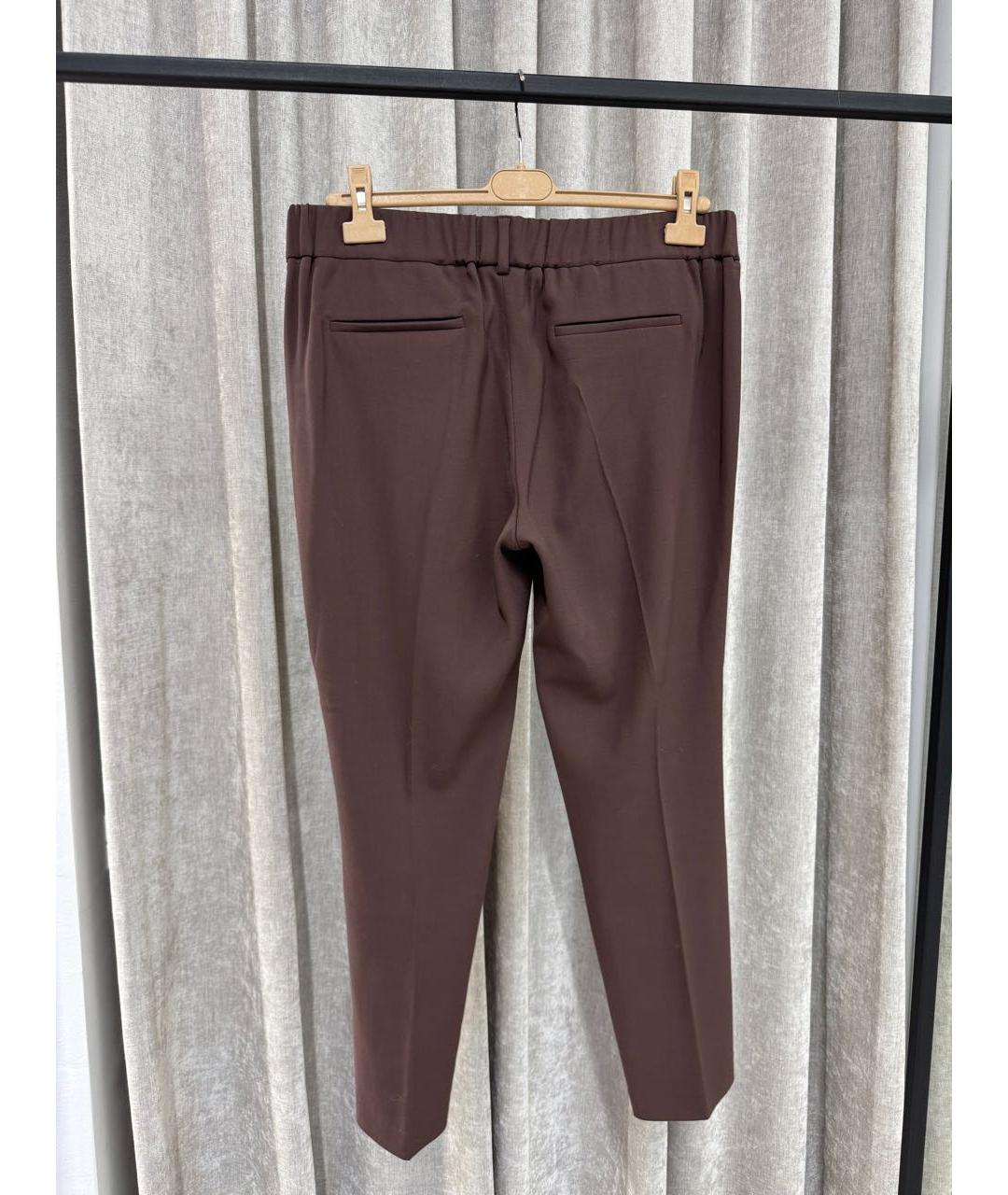 BRUNELLO CUCINELLI Коричневые вискозные брюки широкие, фото 2