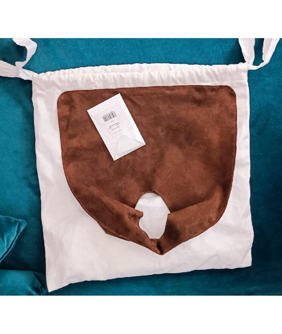 THE ROW Коричневая замшевая сумка с короткими ручками, фото 5