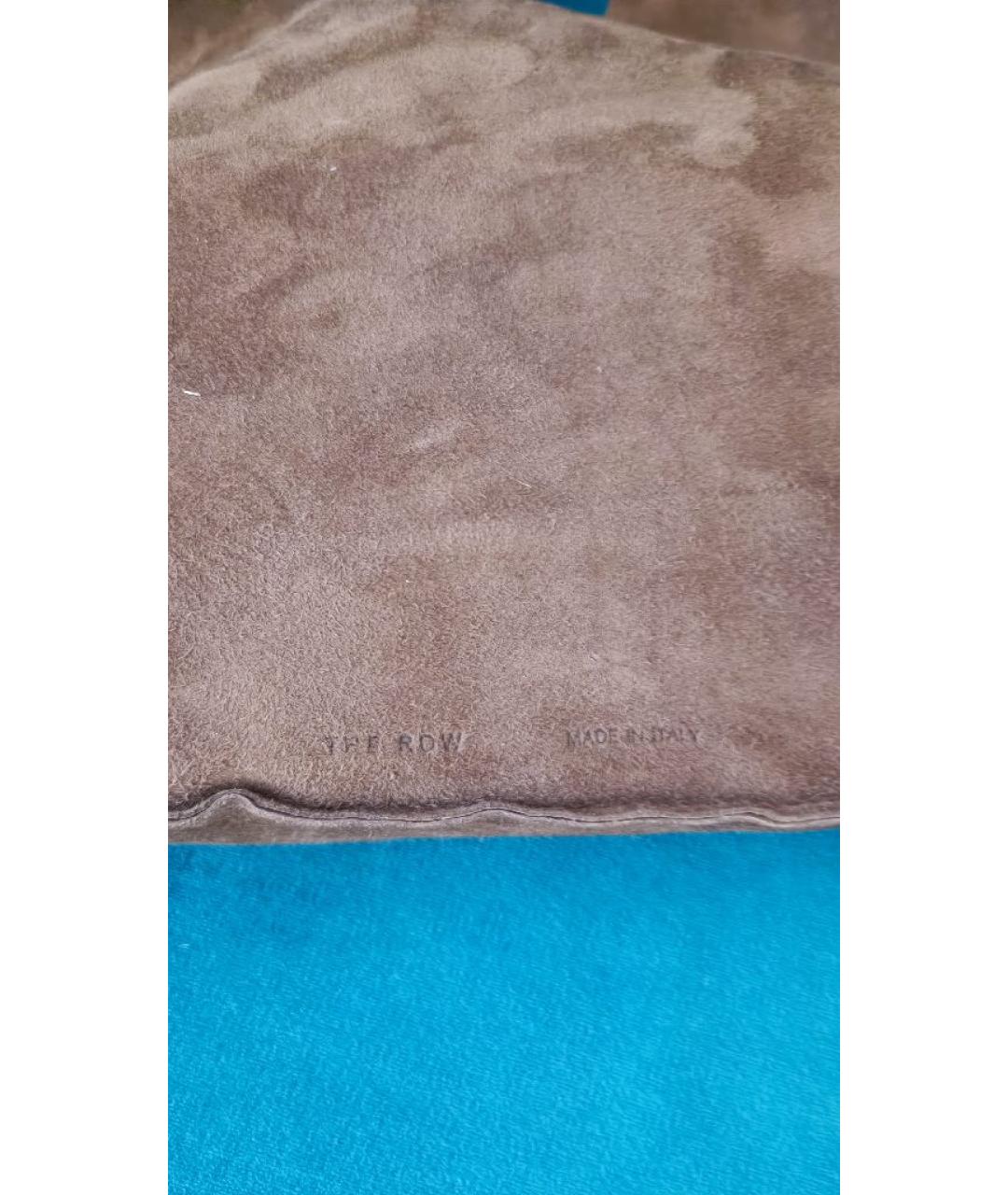 THE ROW Коричневая замшевая сумка с короткими ручками, фото 4