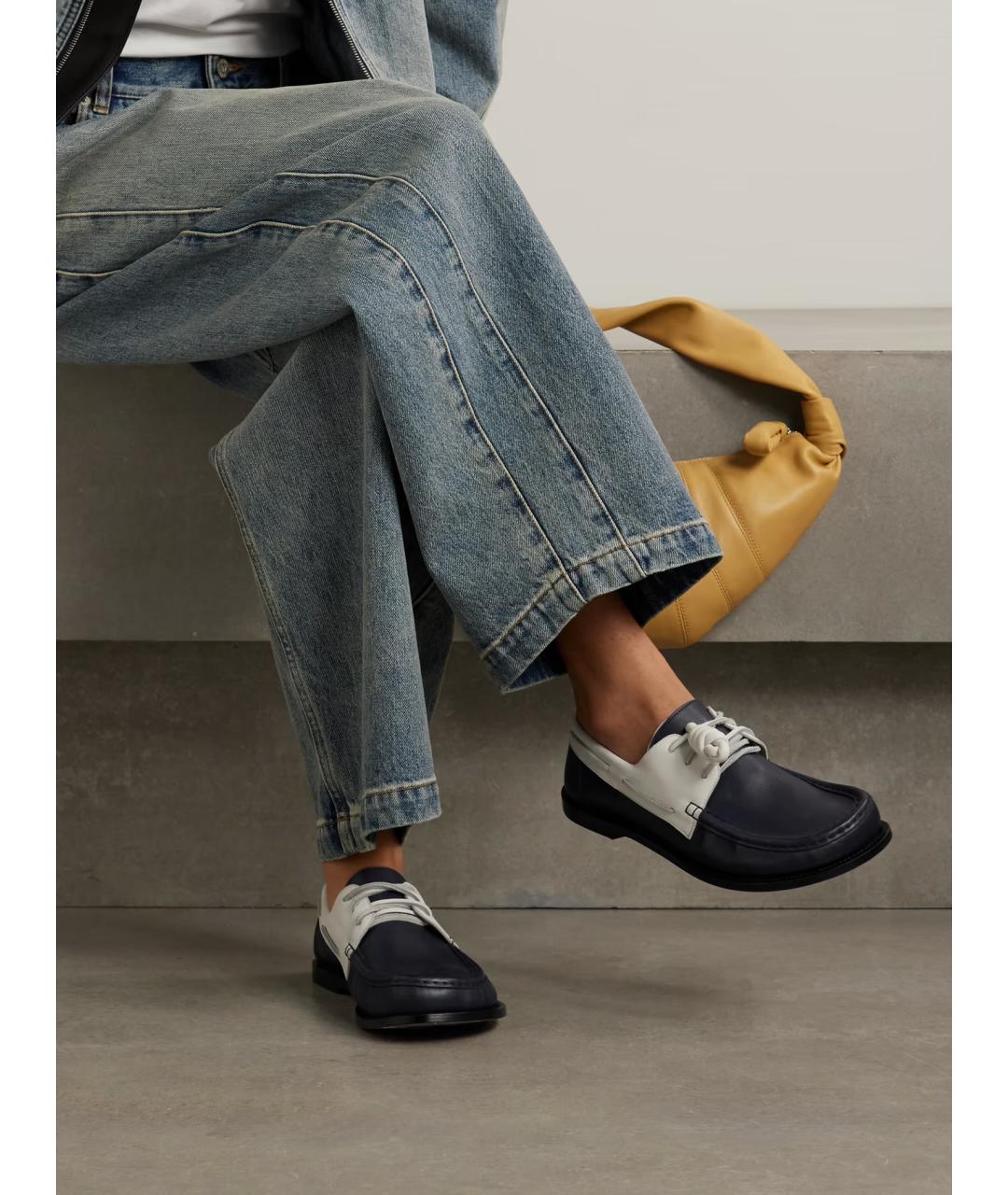 LOEWE Темно-синие кожаные лоферы, фото 2