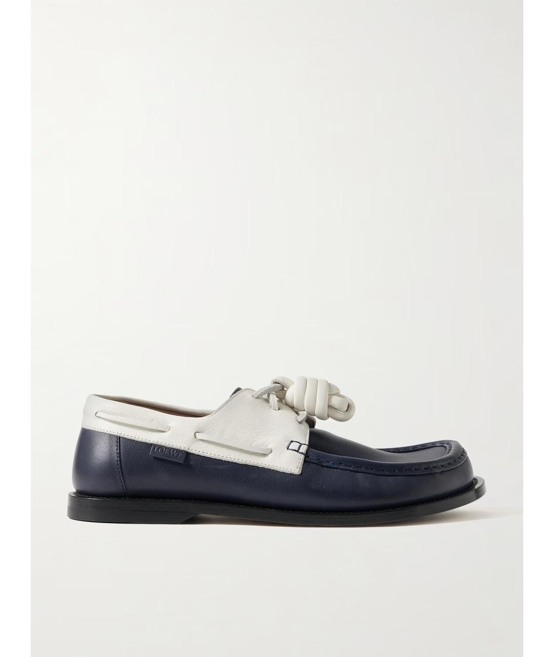 LOEWE Темно-синие кожаные лоферы, фото 6