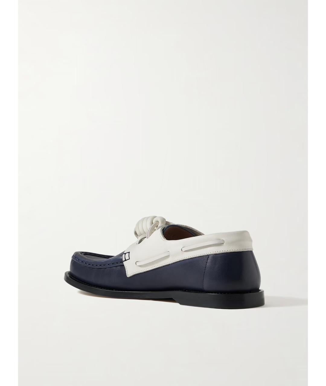 LOEWE Темно-синие кожаные лоферы, фото 5