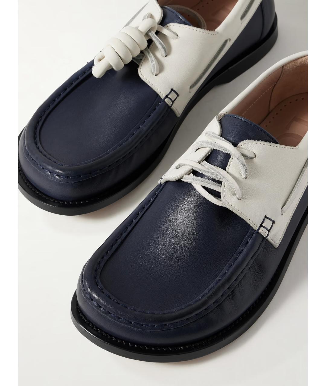 LOEWE Темно-синие кожаные лоферы, фото 4