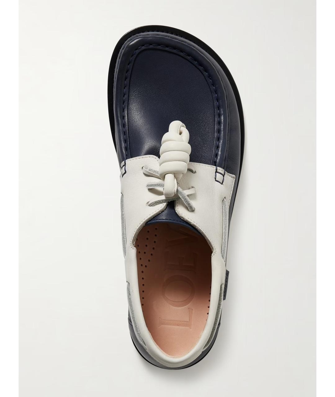 LOEWE Темно-синие кожаные лоферы, фото 3